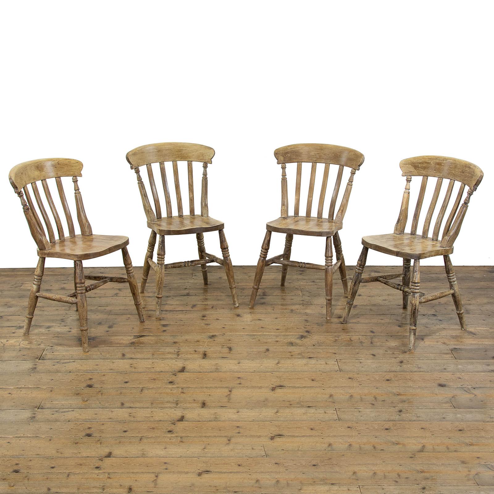 Set of Four Antique Pine Kitchen Chairs (1 of 9) Set of Four Antique Pine Kitchen Chairs (1 of 9)