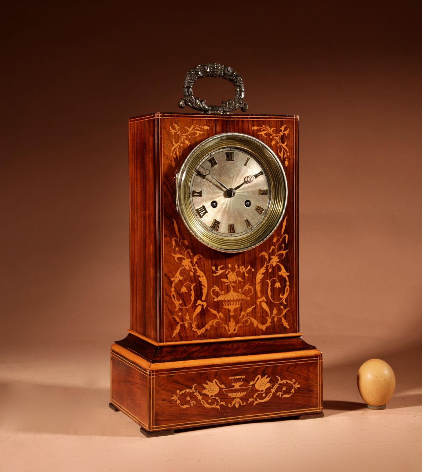 Charles X Fine Inlaid Rosewood Mantel Clock Circa 1830-40 (1 of 9) Charles X Fine Inlaid Rosewood Mantel Clock Circa 1830-40 (1 of 9)