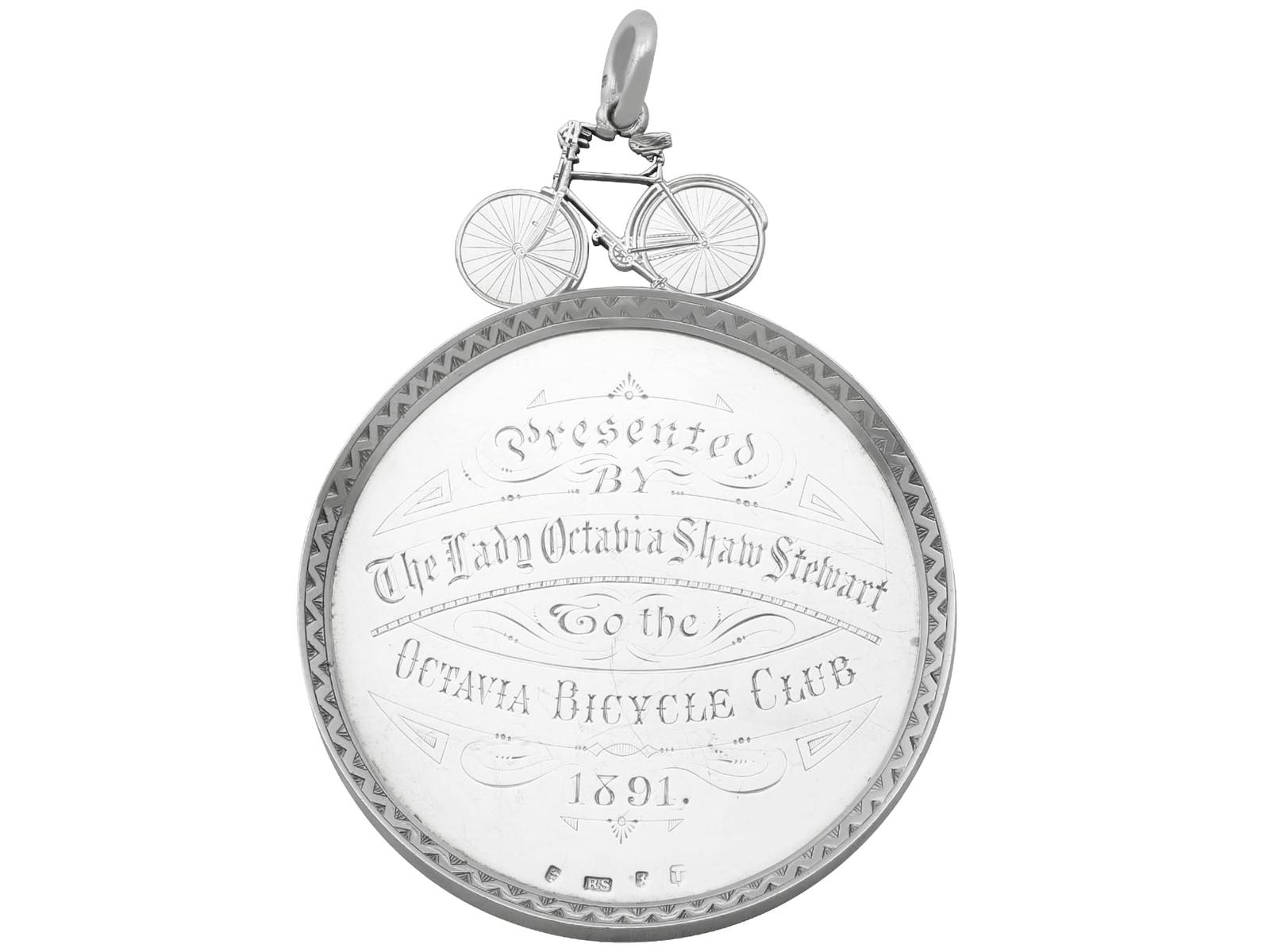 Antique Victorian Scottish Sterling Silver Cycling Medallion (1 of 14)