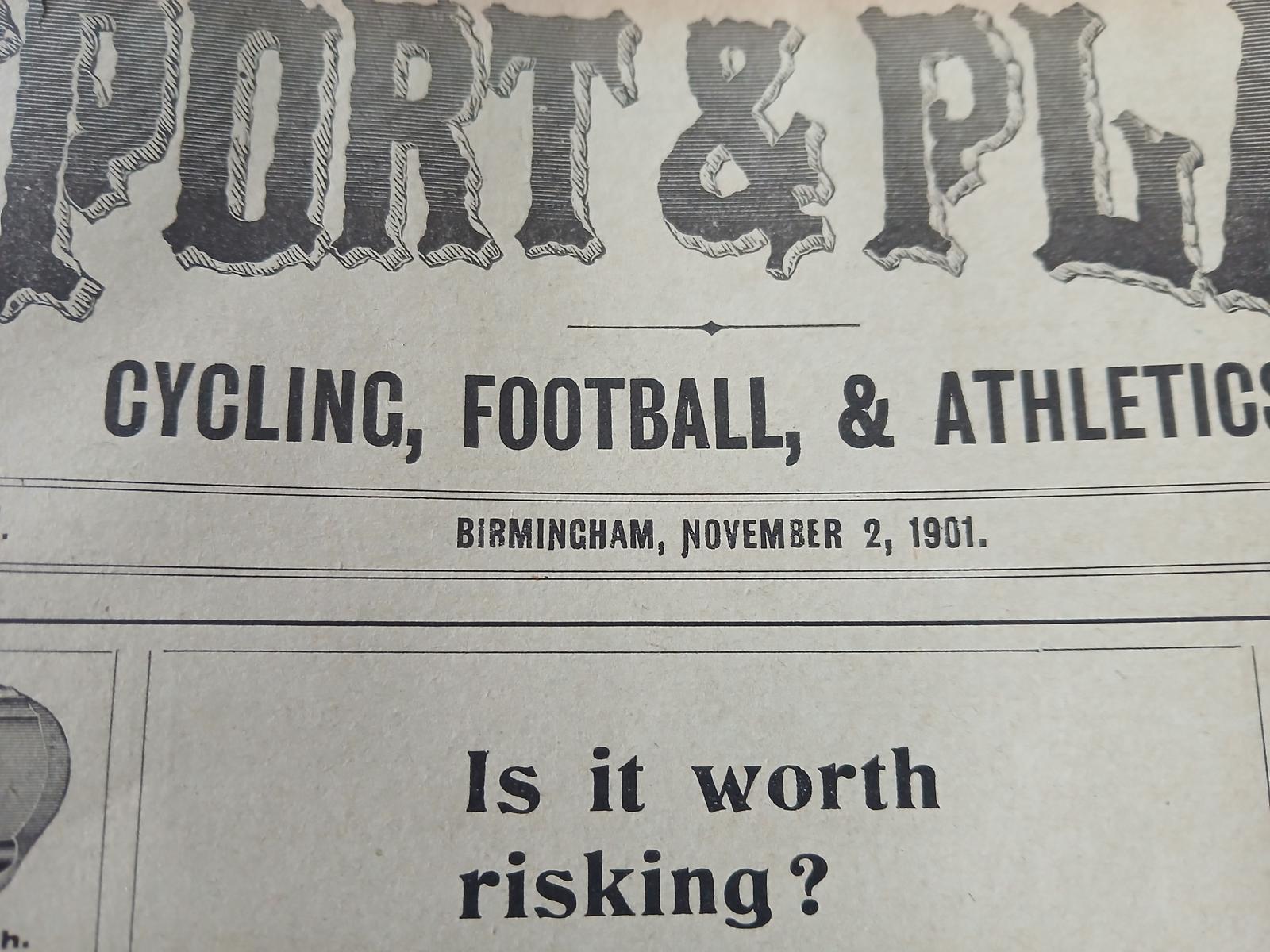 Early Football Programme 1901 (1 of 5)
