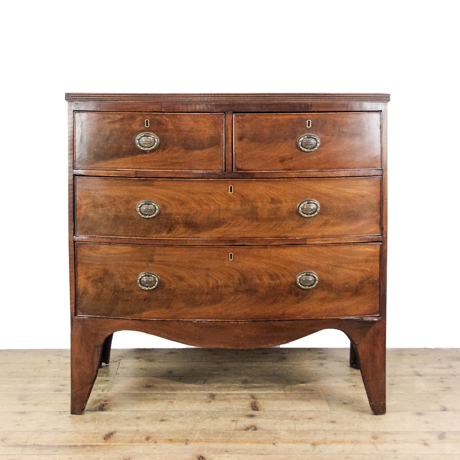 Antique Georgian Mahogany Bow Front Chest of Drawers (1 of 10)