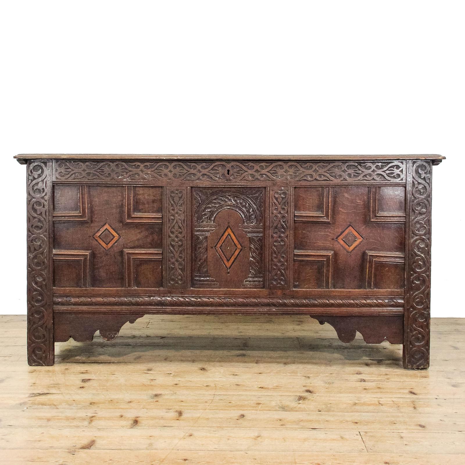 Antique 17th Century Oak Coffer (1 of 16)