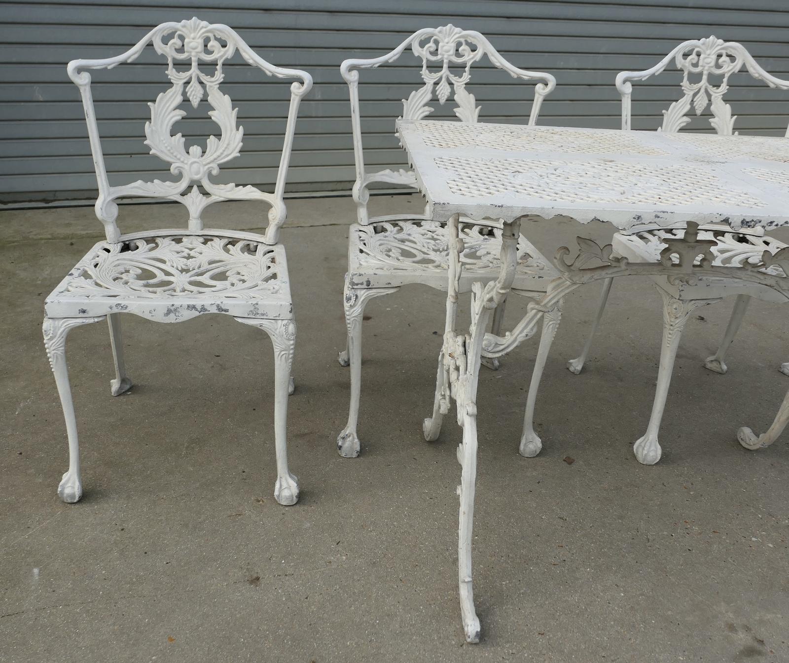 Weathered Metal Garden Set - Table & 4 Chairs (1 of 6)