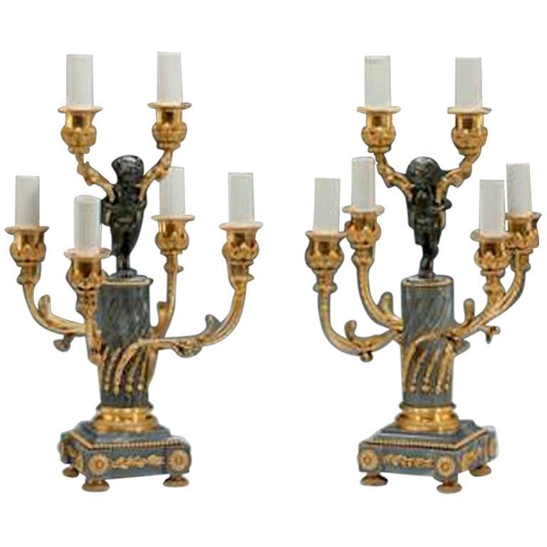 Pair of Napoleon III Six-light Candelabra (1 of 5)