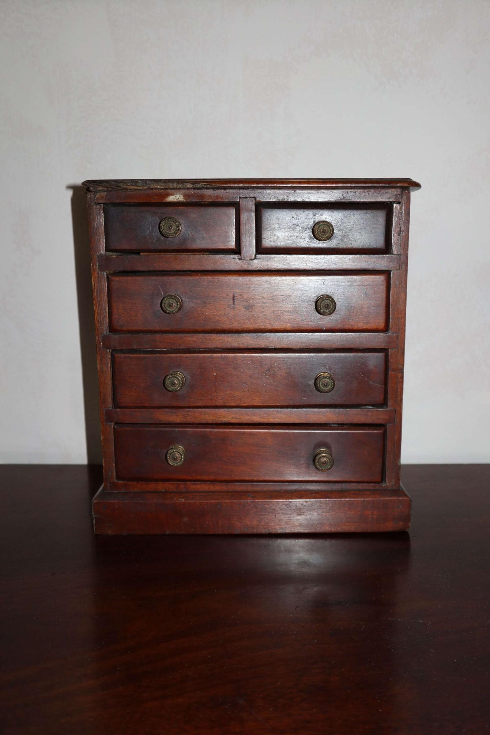 19th Century Miniature Apprentice Piece Chest of Drawers (1 of 19)