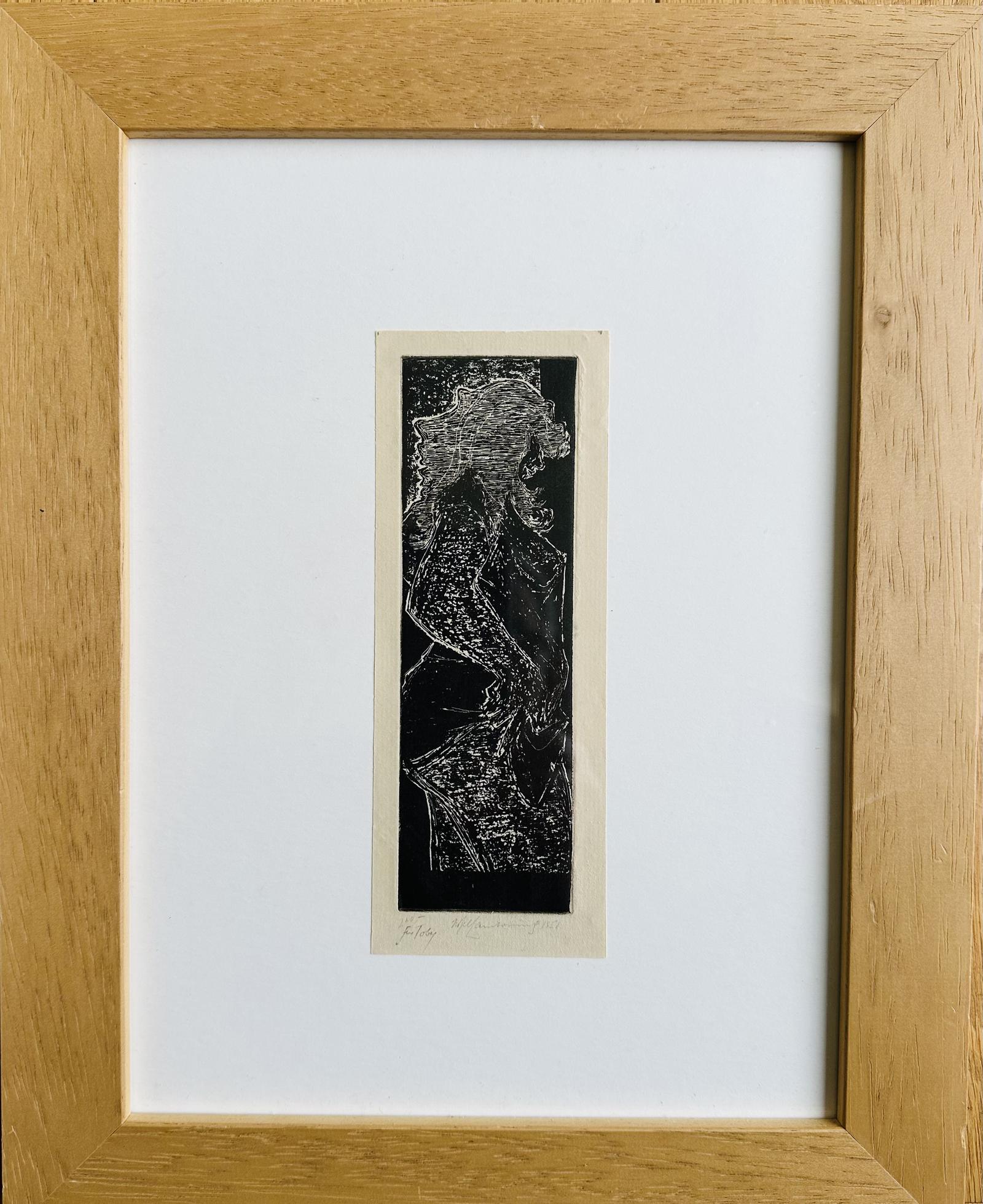 Original Etching 'dancing Girl' by Nigel Lambourne 1919-1988. Signed and Dated 1967. Inscribed to Toby (1 of 4)