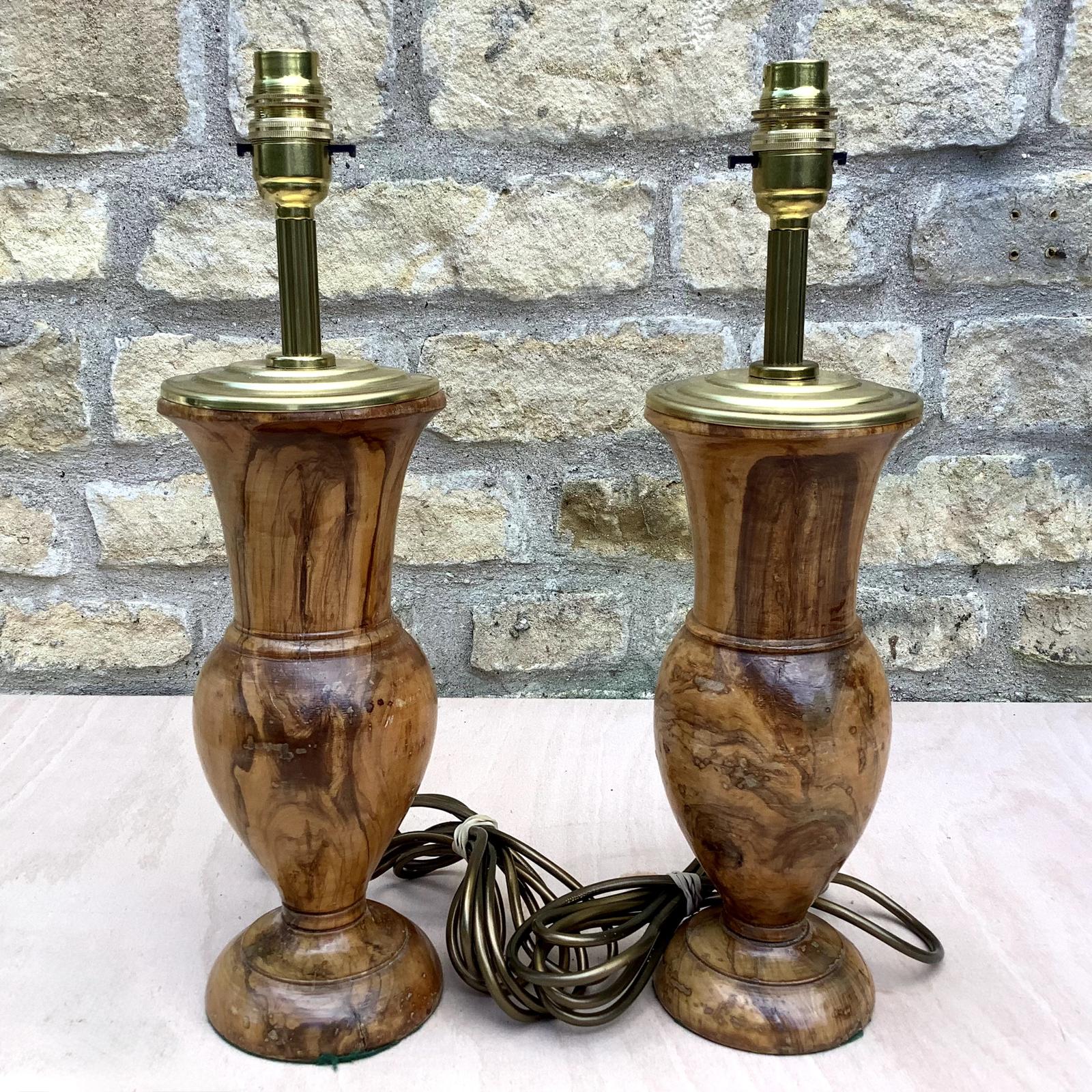 Pair of Wooden Table Lamps (1 of 3)
