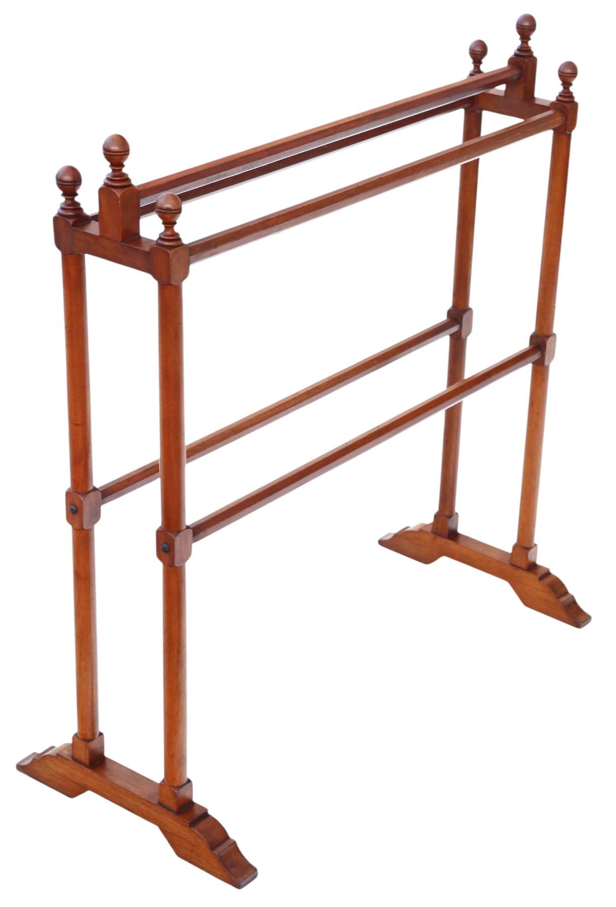 Antique C1900 Walnut Towel Rail Stand – Walnut Furniture (1 of 6)