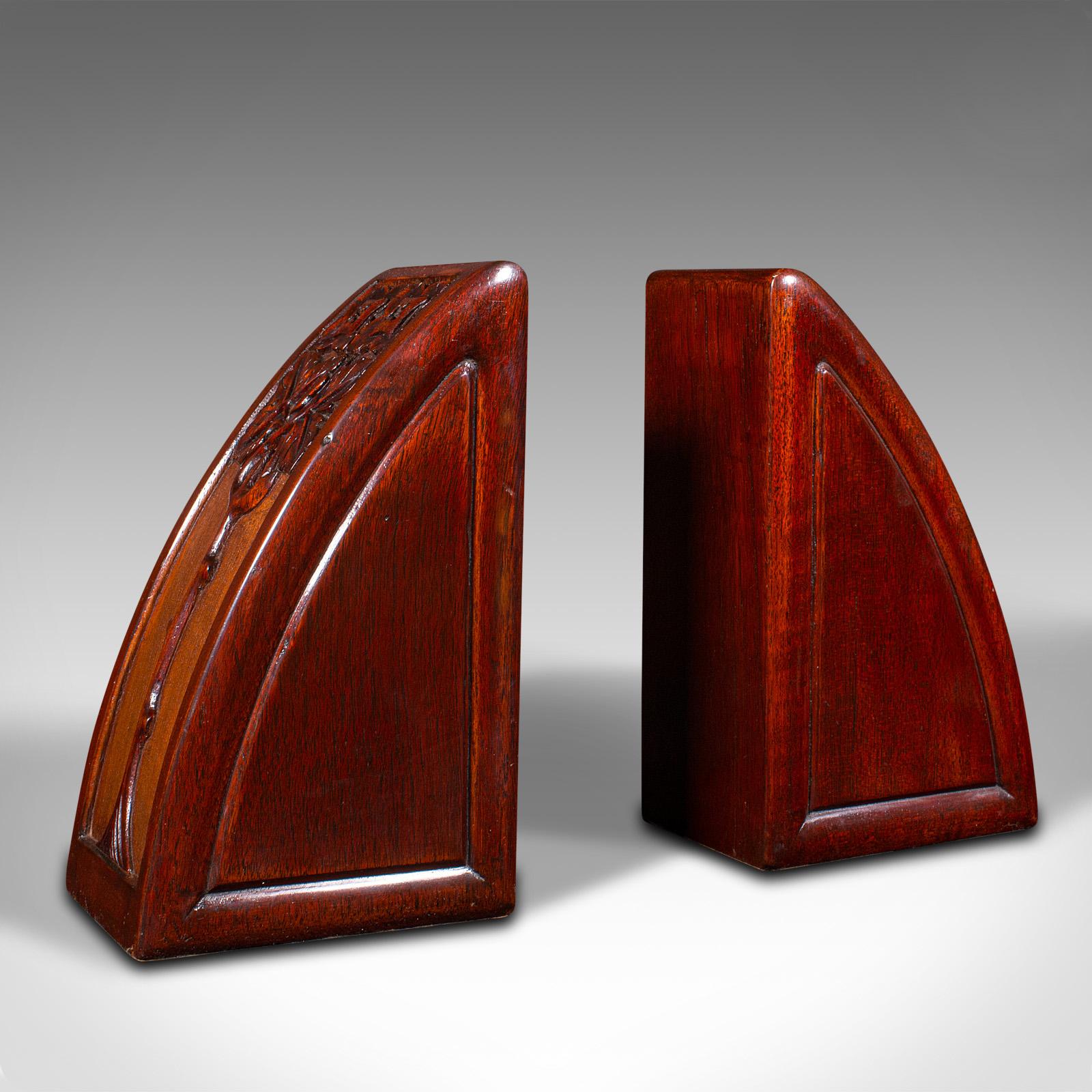 Pair of Antique Weighted Bookends, English, Book Rest Art Nouveau