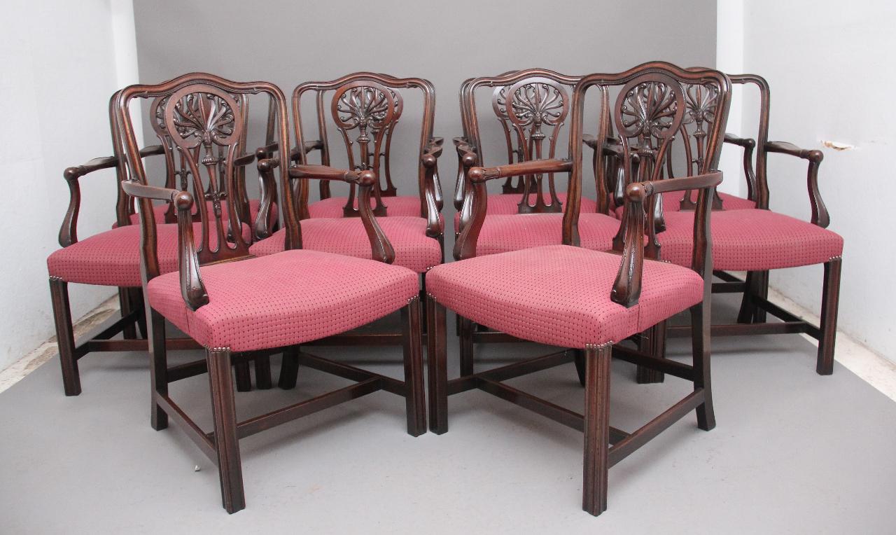 Set of Ten Mahogany Armchairs by Alfred Allen of Birmingham (1 of 13)