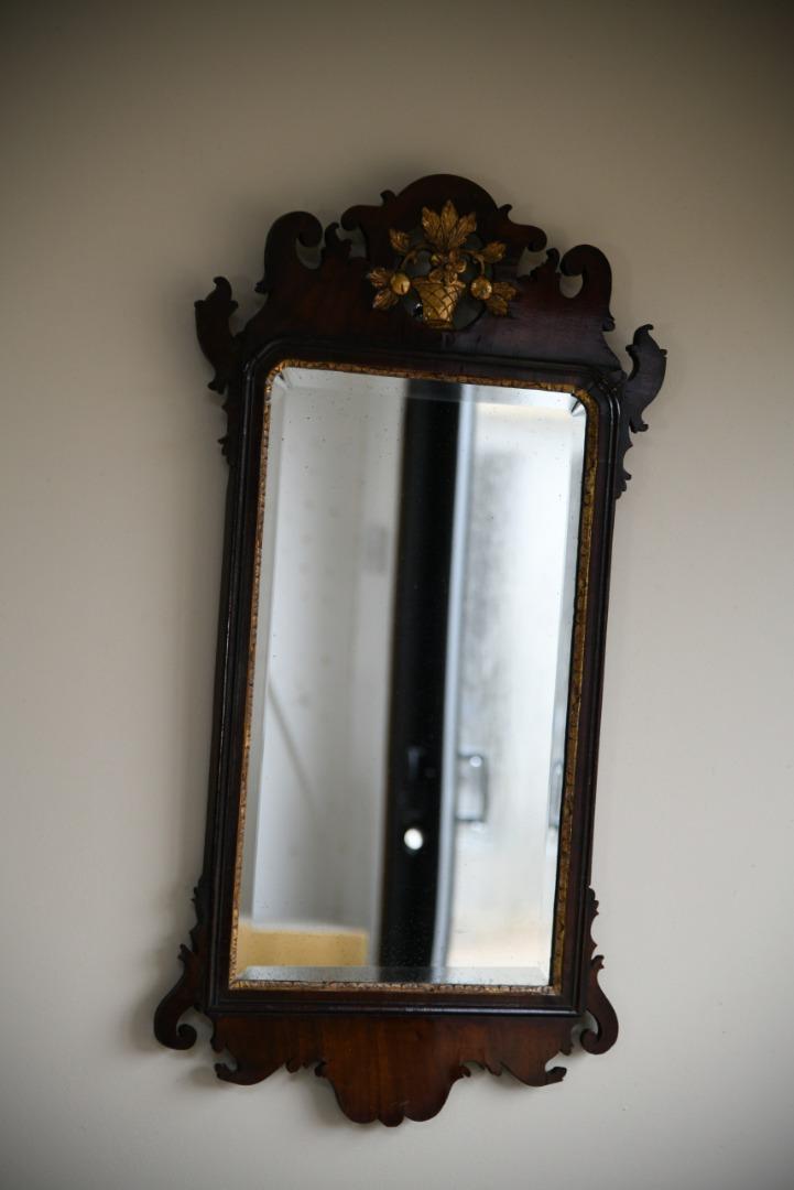 Antique Mahogany Fret Cut Mirror (1 of 11)