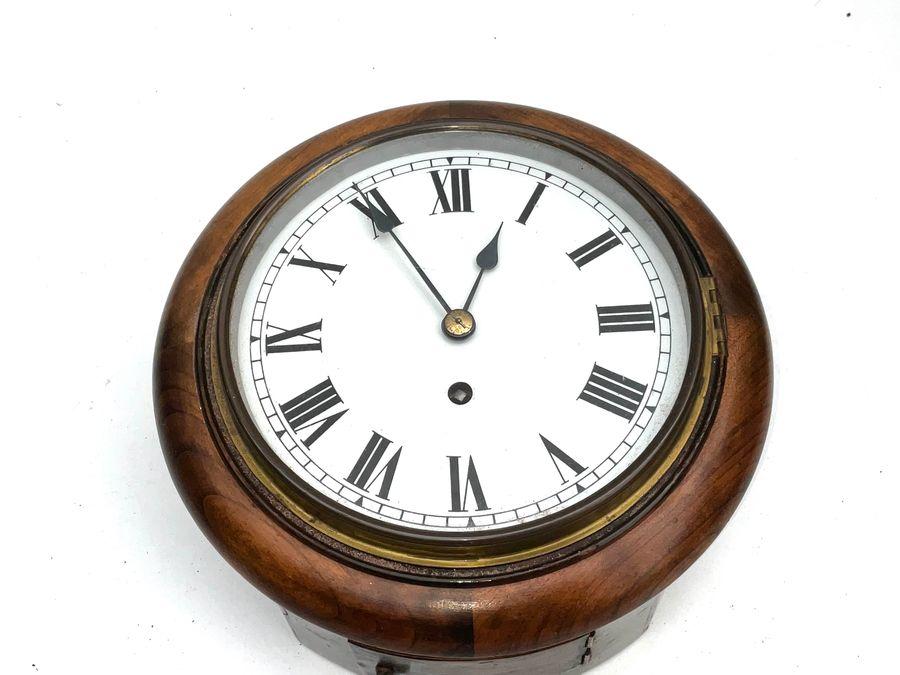 WALL CLOCK ROUND MAHOGANY 8 DAY (1 of 8)