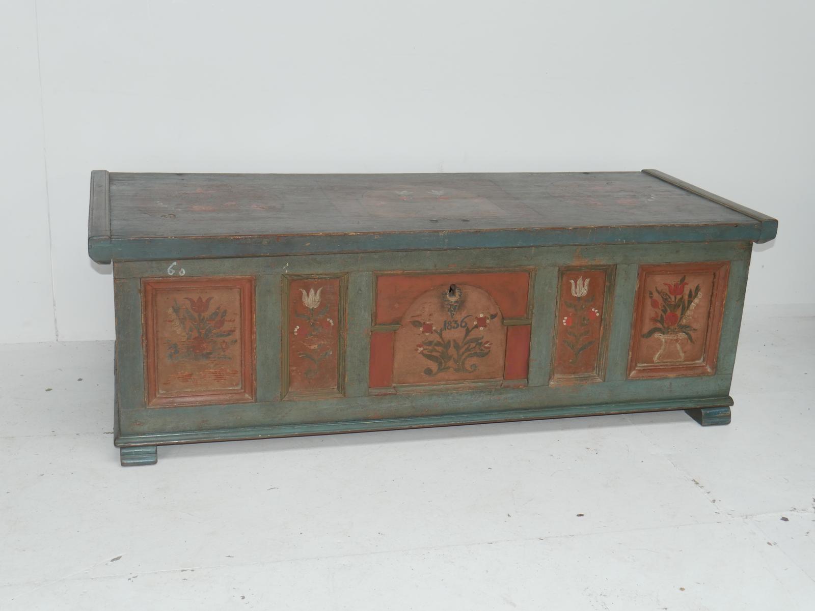 Swedish Painted Coffer Dated 1836 (1 of 17)