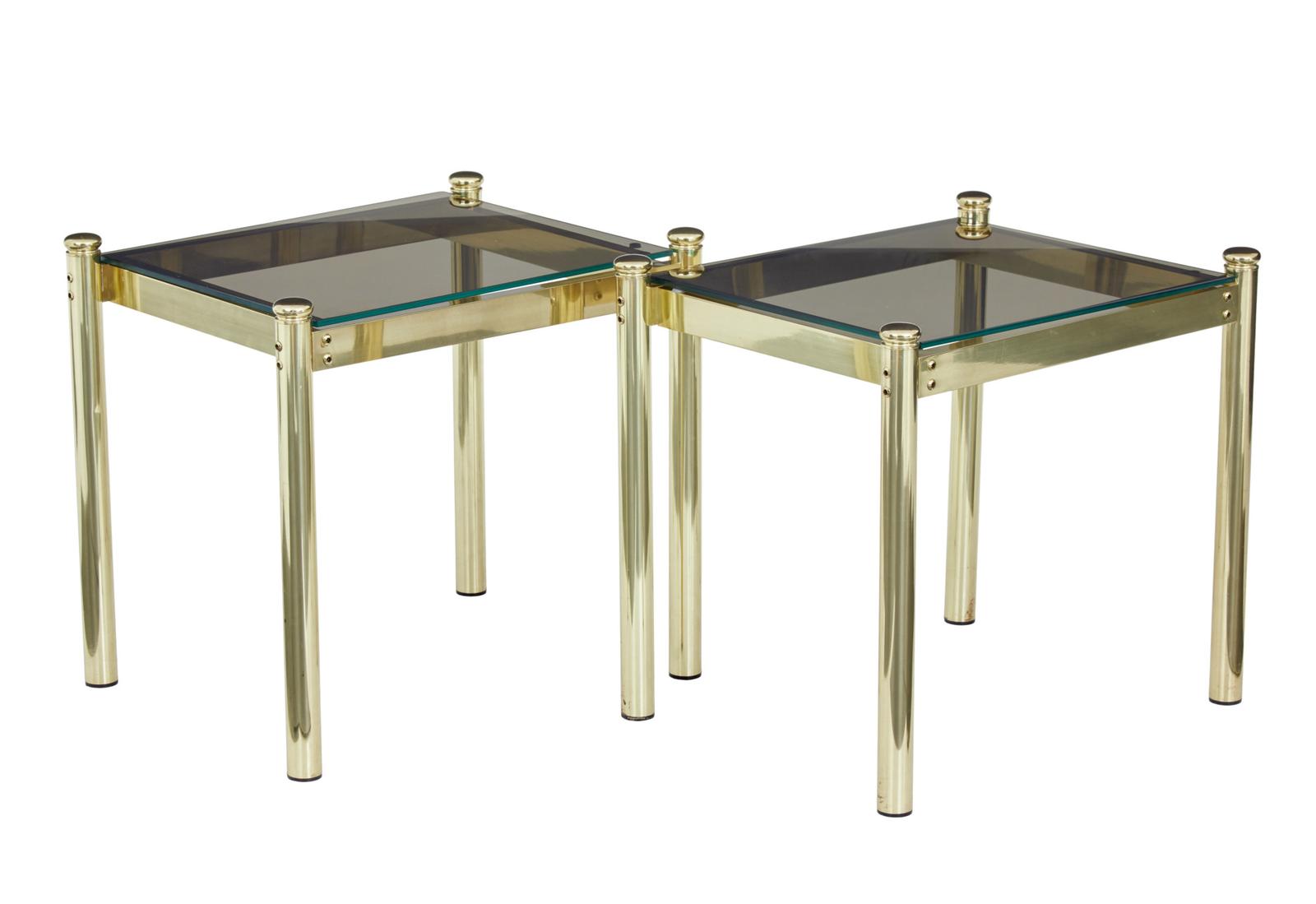 Pair of 20th Century Brass & Glass Side Tables (1 of 7)