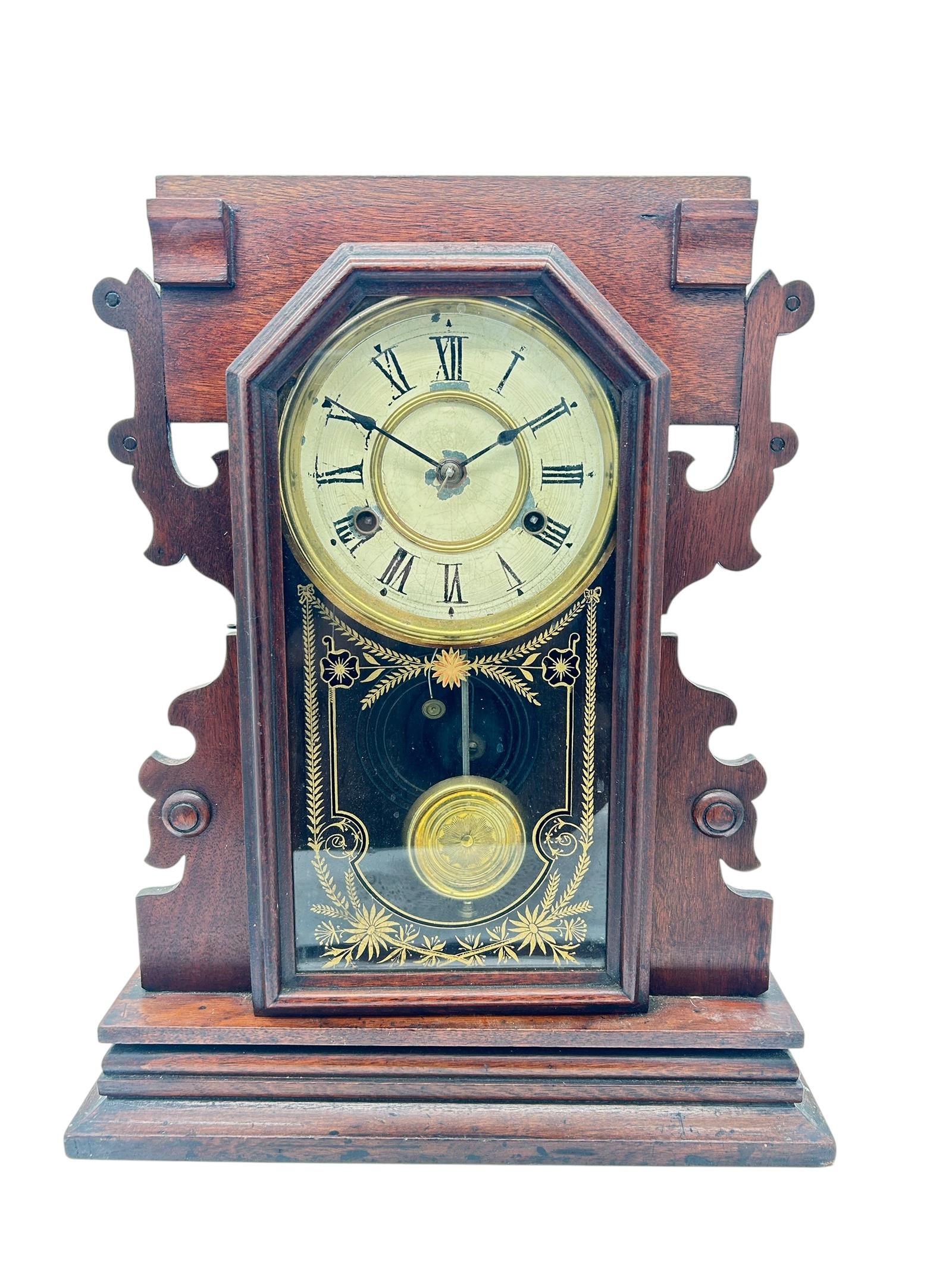 Lovely American Gingerbread Mantel Clock by New Haven (1 of 10)