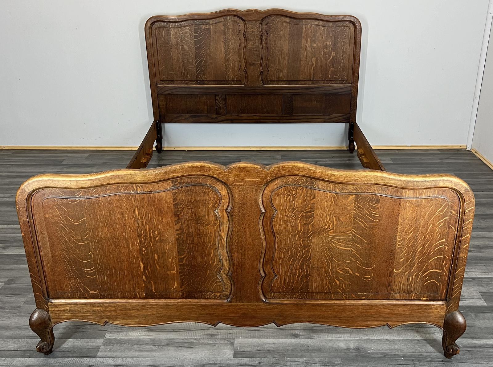 Bed Vintage French Style Oak Double Bed Frame Carved Headboard (1 of 10) Bed Vintage French Style Oak Double Bed Frame Carved Headboard (1 of 10)