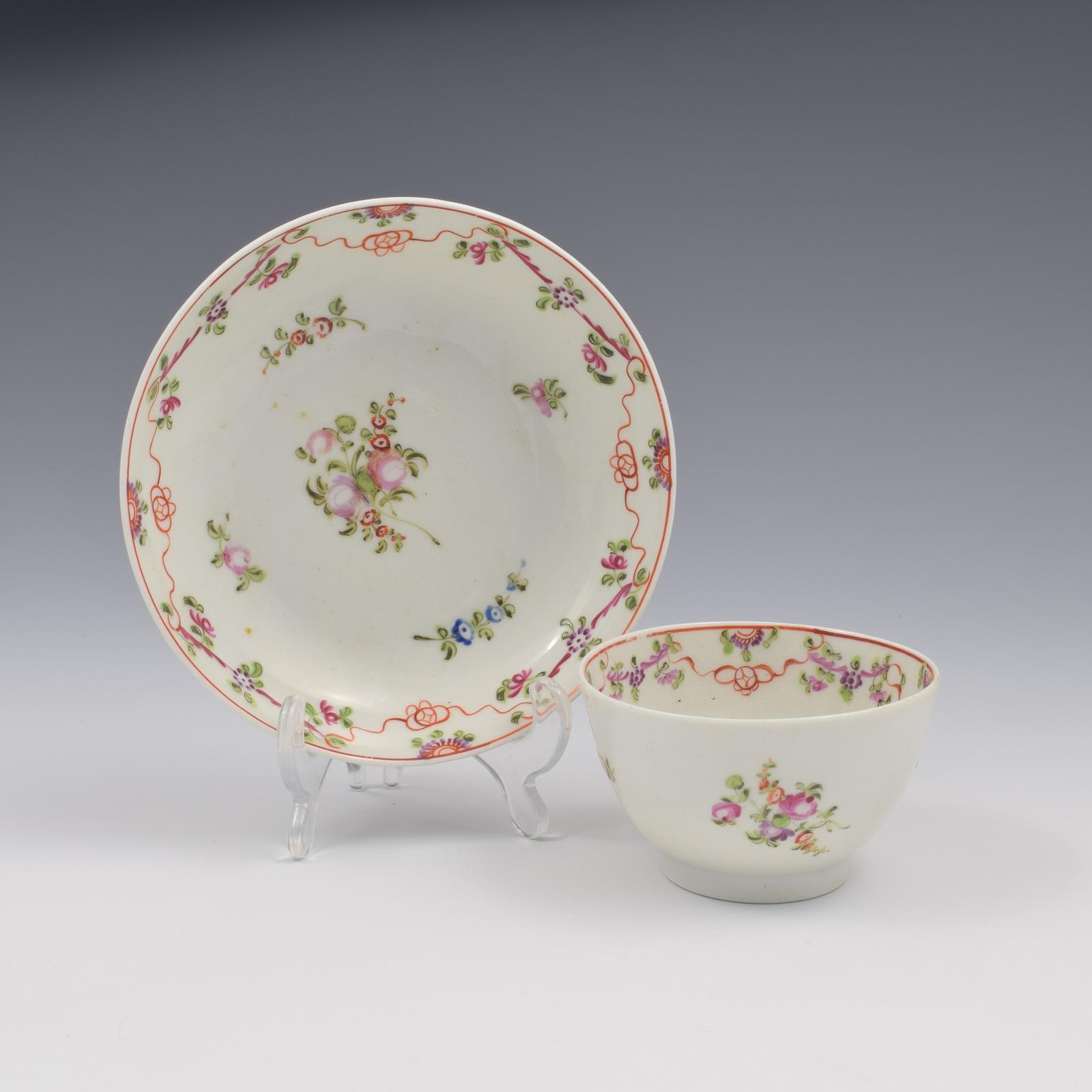 Georgian New Hall Porcelain Tea Bowl & Saucer Knitting Wool Pattern 195 c.1795-1800 (1 of 7) Georgian New Hall Porcelain Tea Bowl & Saucer Knitting Wool Pattern 195 c.1795-1800 (1 of 7)