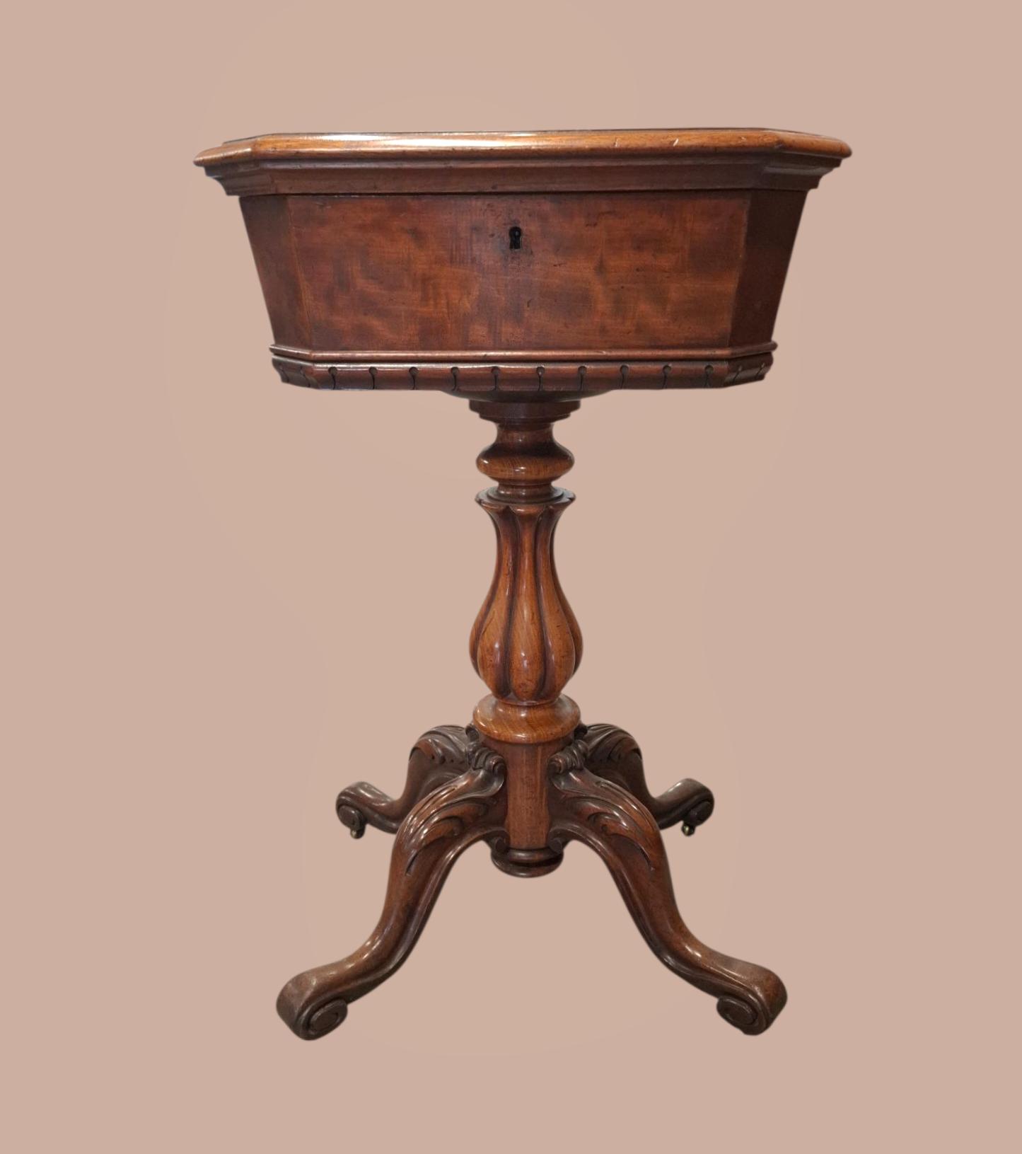 Mahogany Octagnol Topped Teaboy / Work Box (1 of 3) Mahogany Octagnol Topped Teaboy / Work Box (1 of 3)