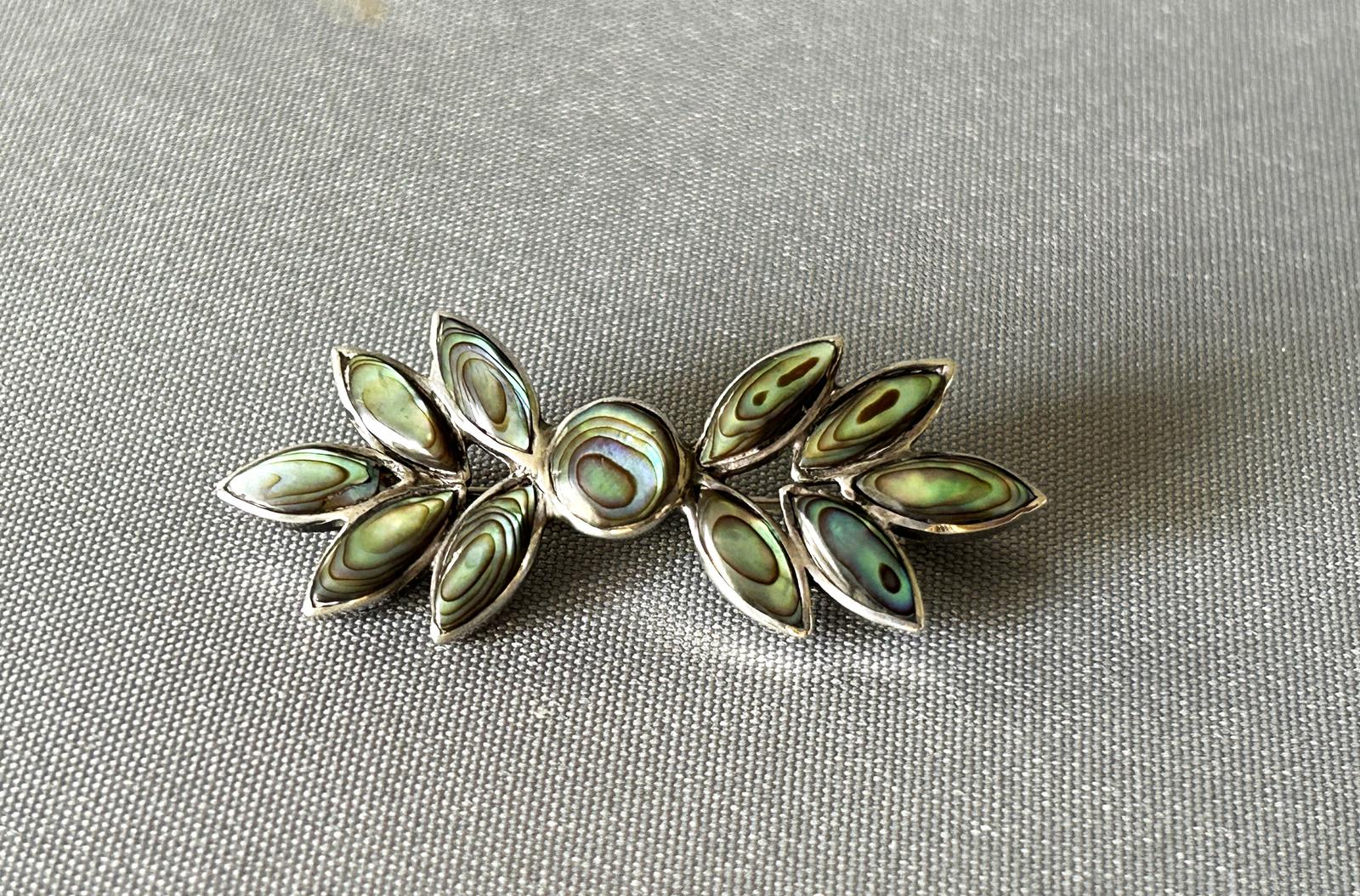 Sterling Silver & Abalone Shell Leaf Brooch (1 of 6)