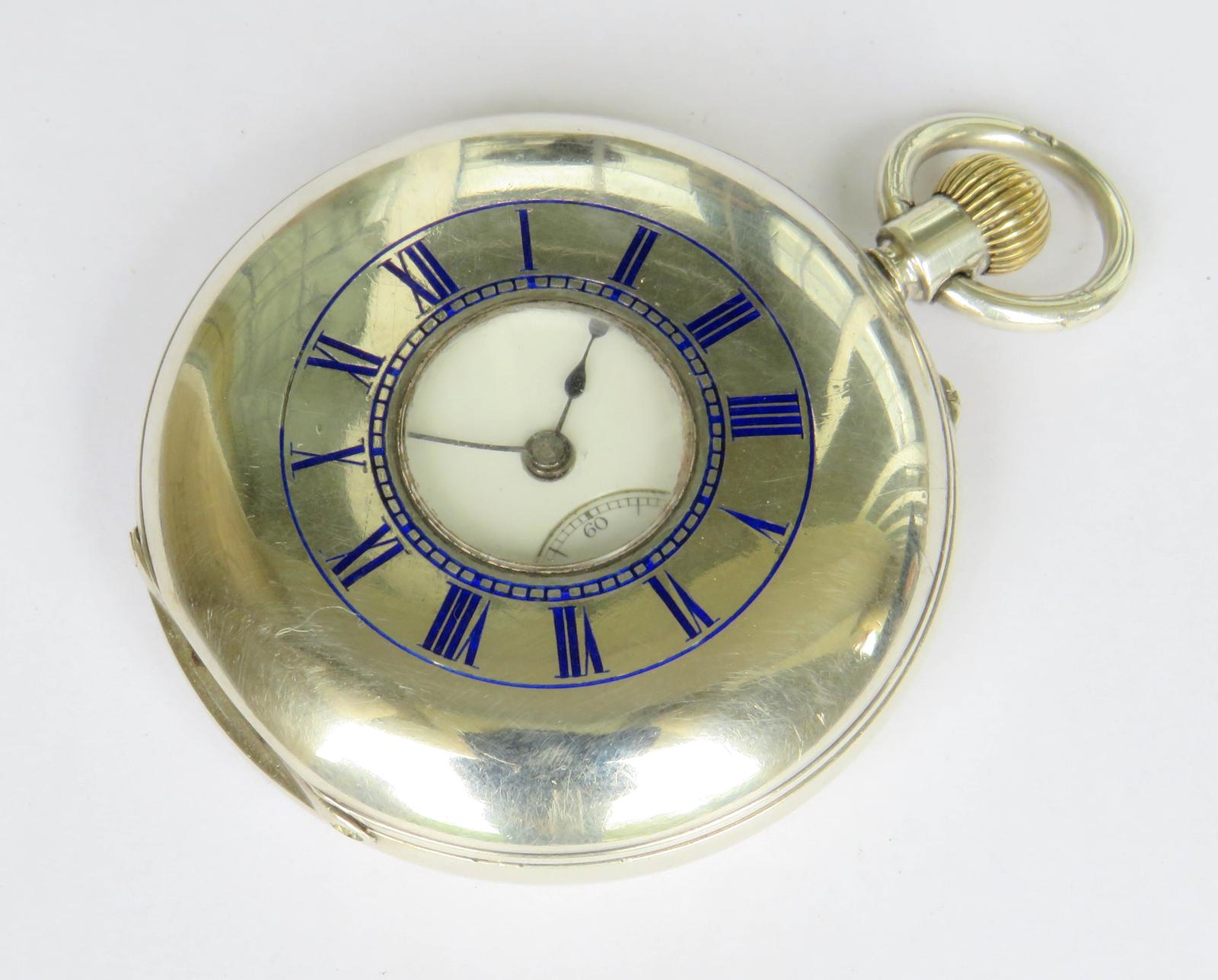 Pocket Watch : Antique Silver Half Hunter Pocket Watch, 1887 (1 of 6)