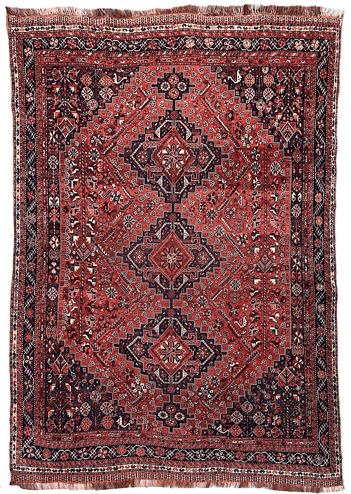 Antique Qashqai Carpet (3.35m x 2.35m) (1 of 1) Antique Qashqai Carpet (3.35m x 2.35m) (1 of 1)