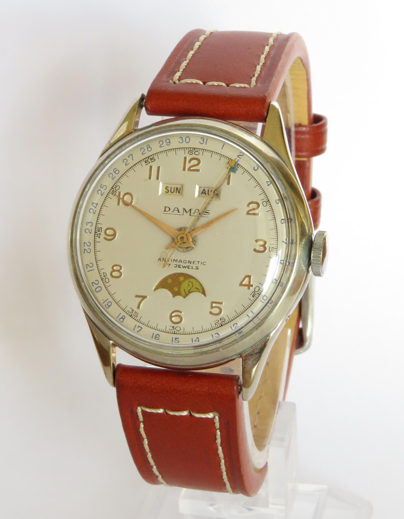 Watch: Gents 1950s Damas Triple Date Wrist Watch (1 of 5)