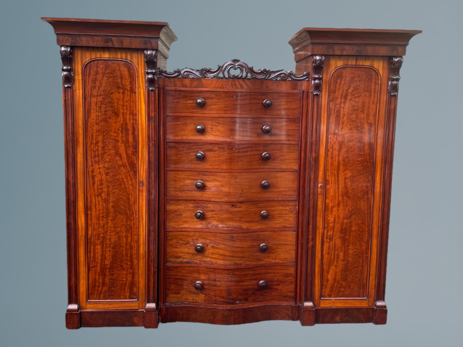 A Good Large Figured Mahogany Compactum Wardrobe (1 of 12)