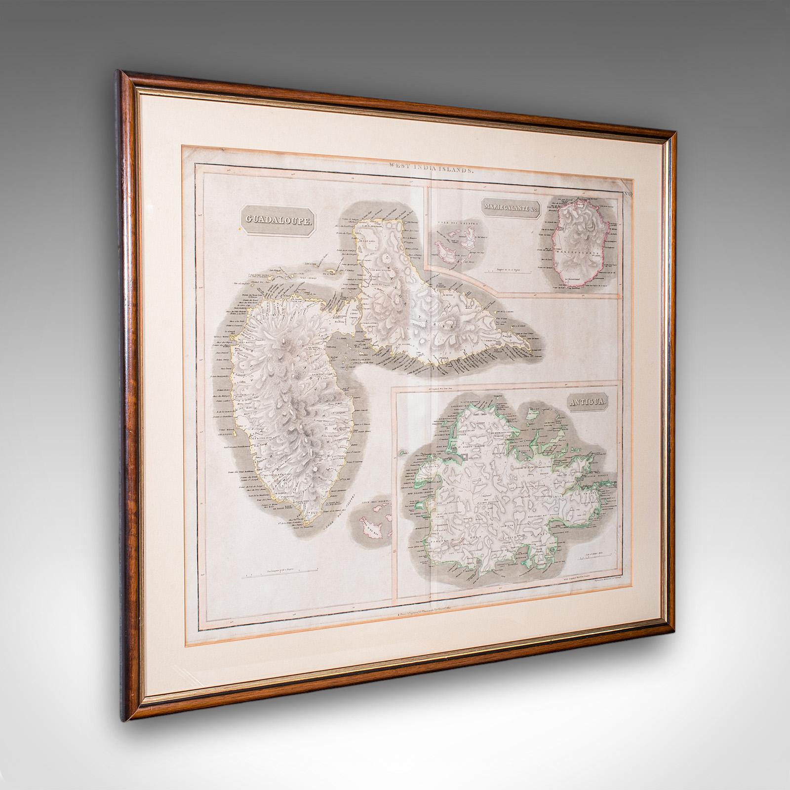 Large Antique Caribbean Map, Guadeloupe, Antigua, Scottish, Framed - Georgian (1 of 12) Large Antique Caribbean Map, Guadeloupe, Antigua, Scottish, Framed - Georgian (1 of 12)