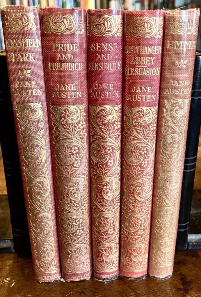 1929 Jane Austen Set 5 X Volumes Gilt Decorated Bindings Illustrated Edition (1 of 3) 1929 Jane Austen Set 5 X Volumes Gilt Decorated Bindings Illustrated Edition (1 of 3)