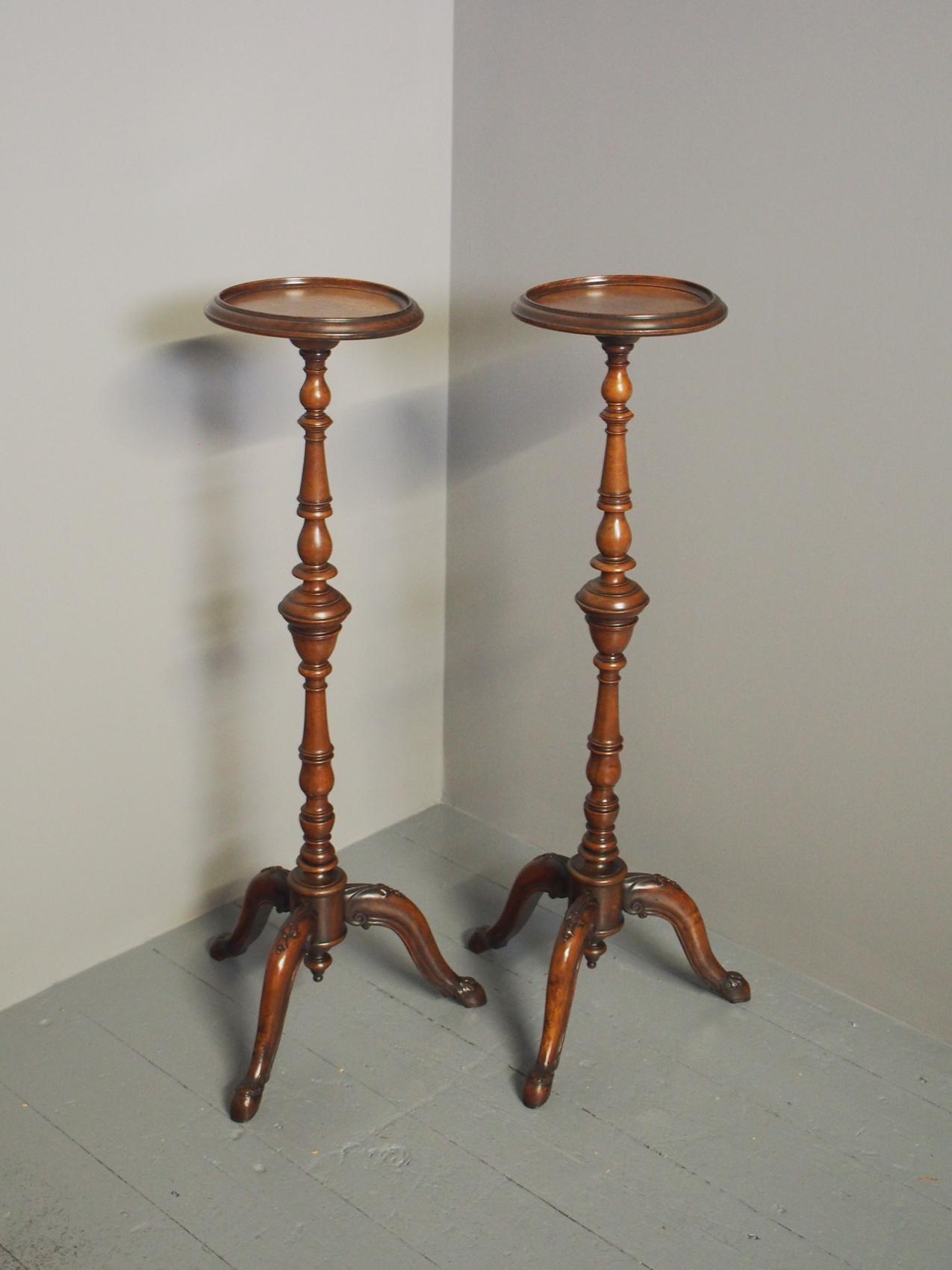 Pair of Victorian Mahogany Torcheres (1 of 6)