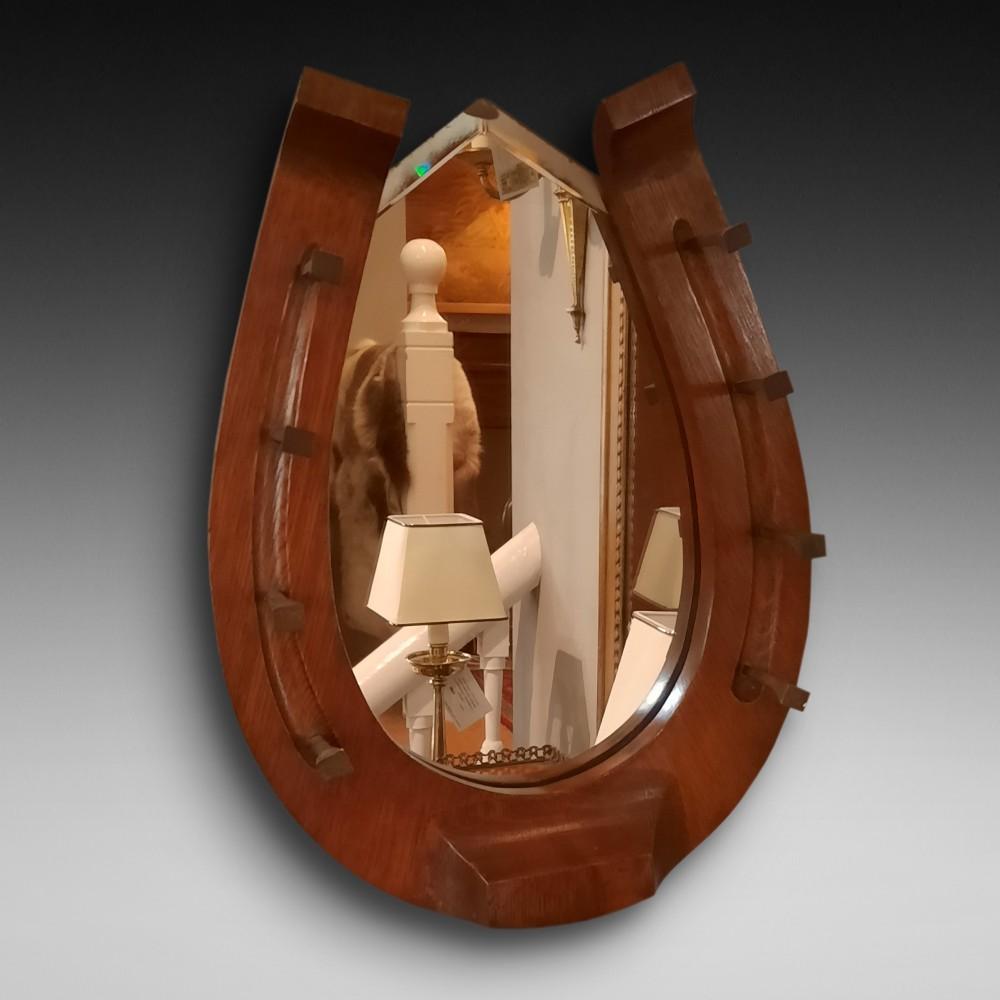 Edwardian Walnut Horseshoe Shaped Hall Mirror (1 of 4)