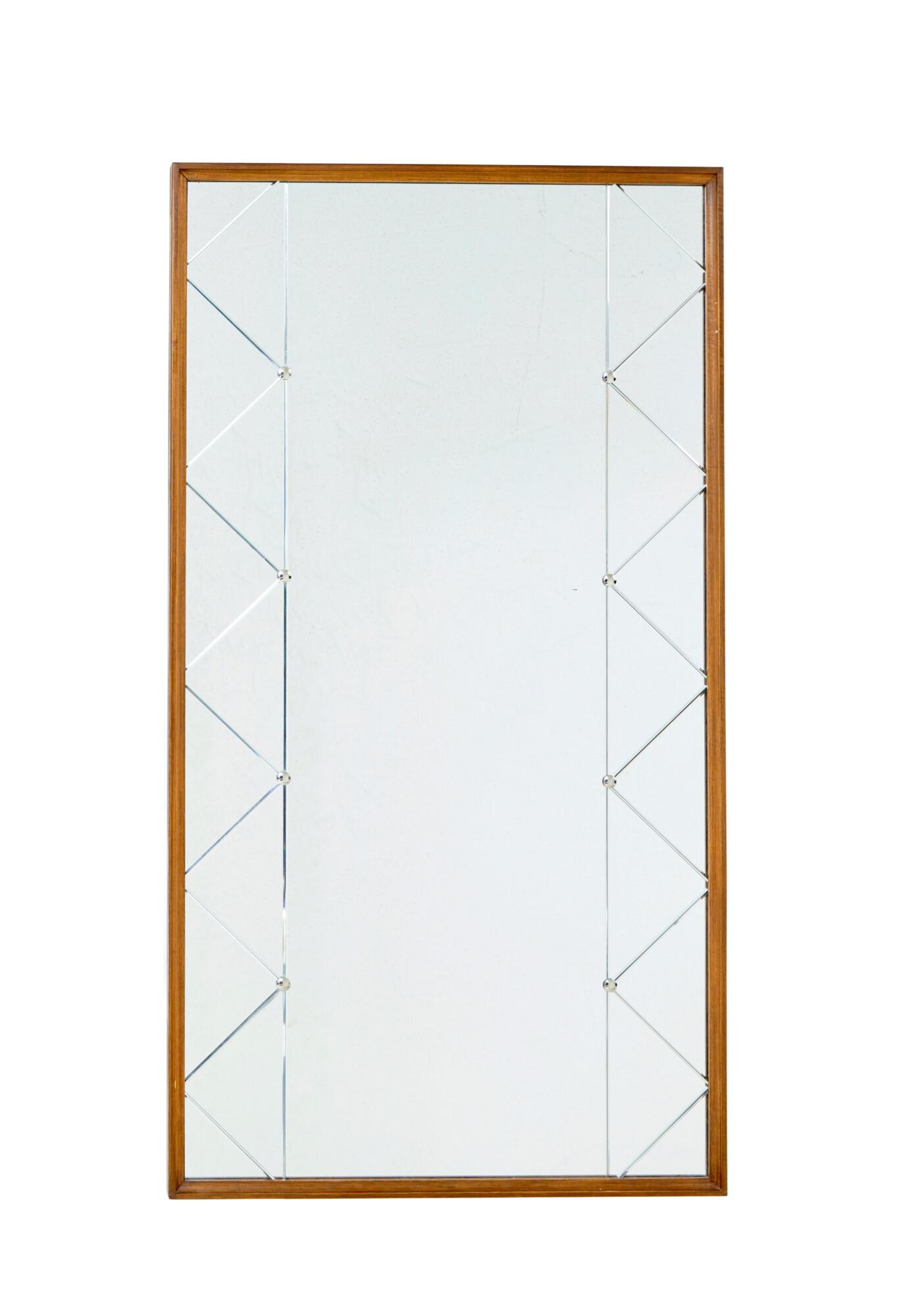 Large Mid Century Teak Framed Scandinavian Harlequin Wall Mirror (1 of 5) Large Mid Century Teak Framed Scandinavian Harlequin Wall Mirror (1 of 5)