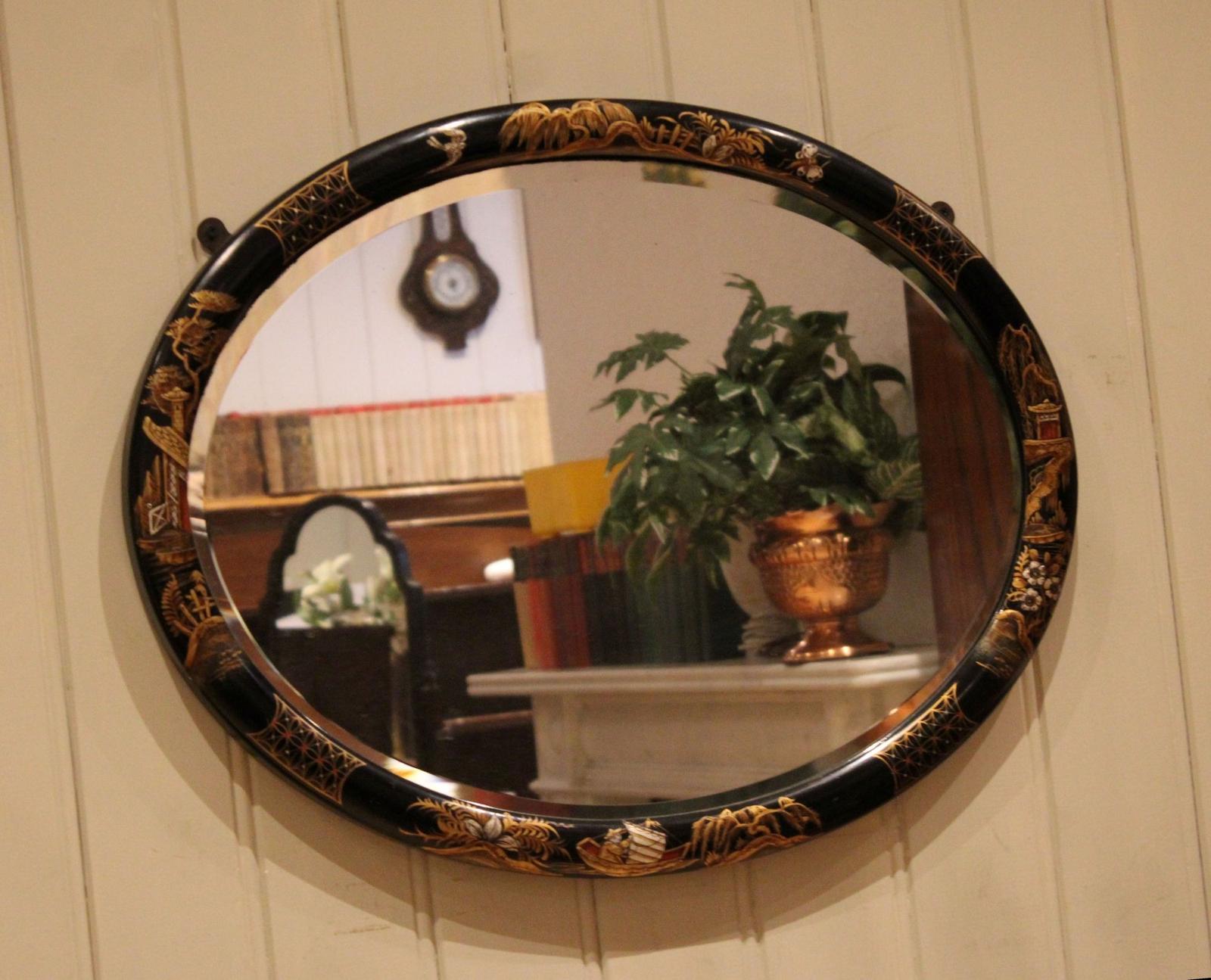 Black Chinoiserie Wall Mirror (1 of 10)