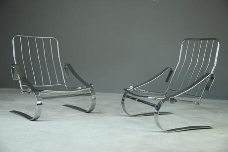 Pair of Cantilever Chrome Armchairs (1 of 8)