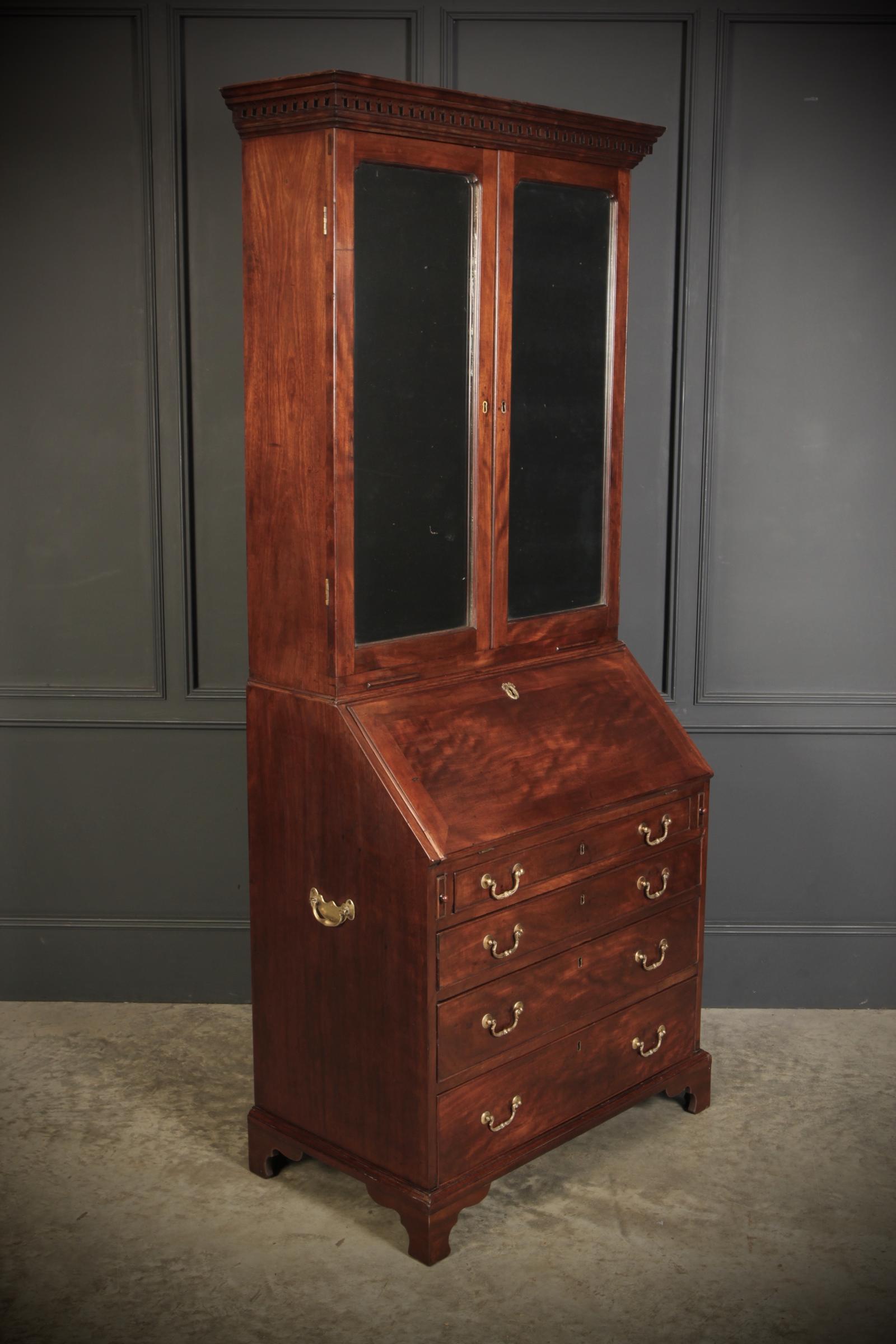 George III Mahogany Bureau Bookcase (1 of 11)