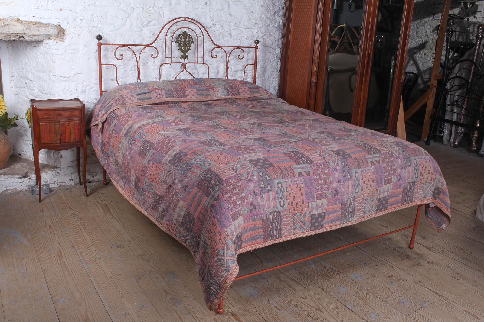 Very Lovely Forged Iron Red King Size No End Bed (1 of 10)