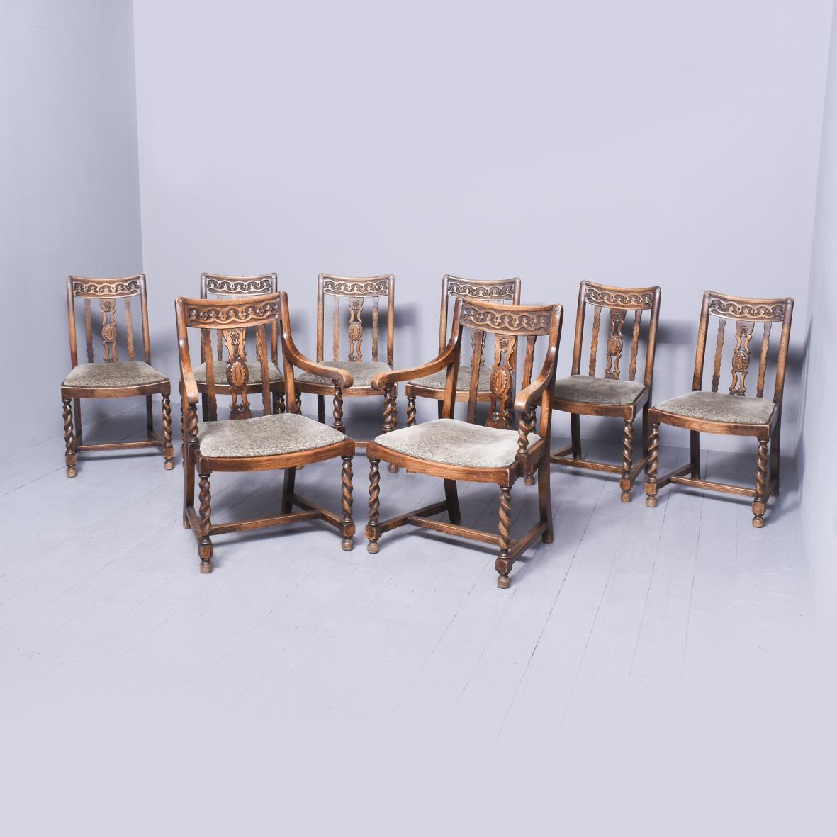 Set of 8 Solid Oak Dining Chairs (1 of 10) Set of 8 Solid Oak Dining Chairs (1 of 10)