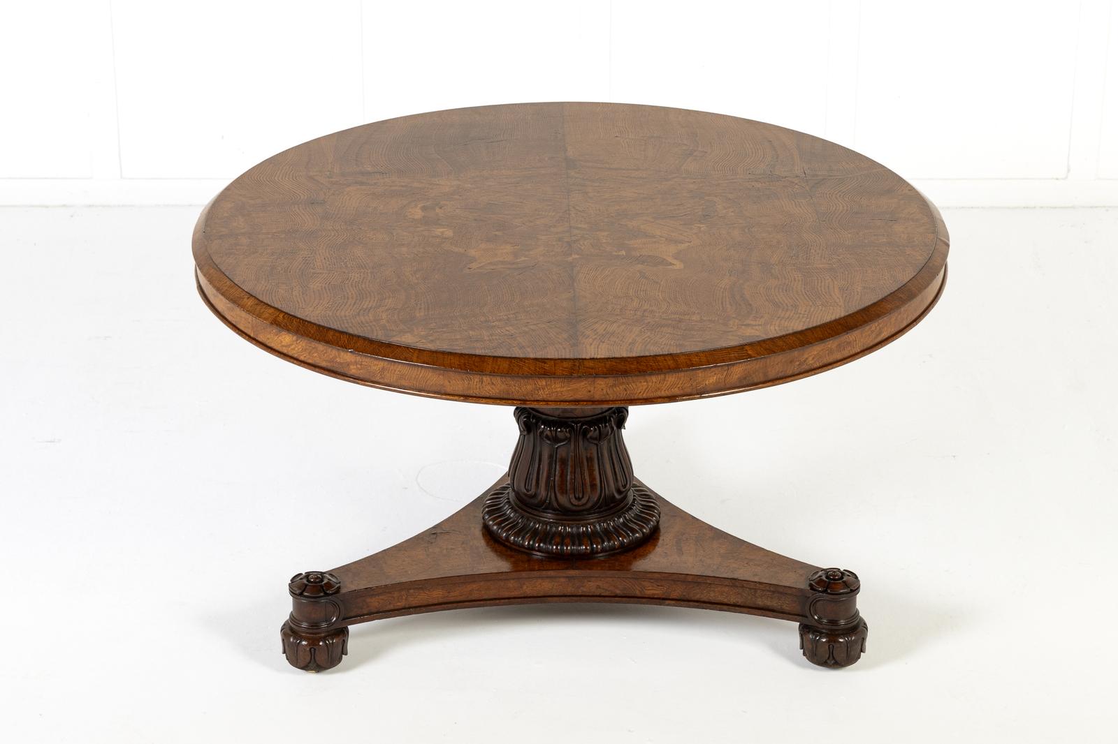 Early 19th Century English Burr Oak Centre Table (1 of 9) Early 19th Century English Burr Oak Centre Table (1 of 9)