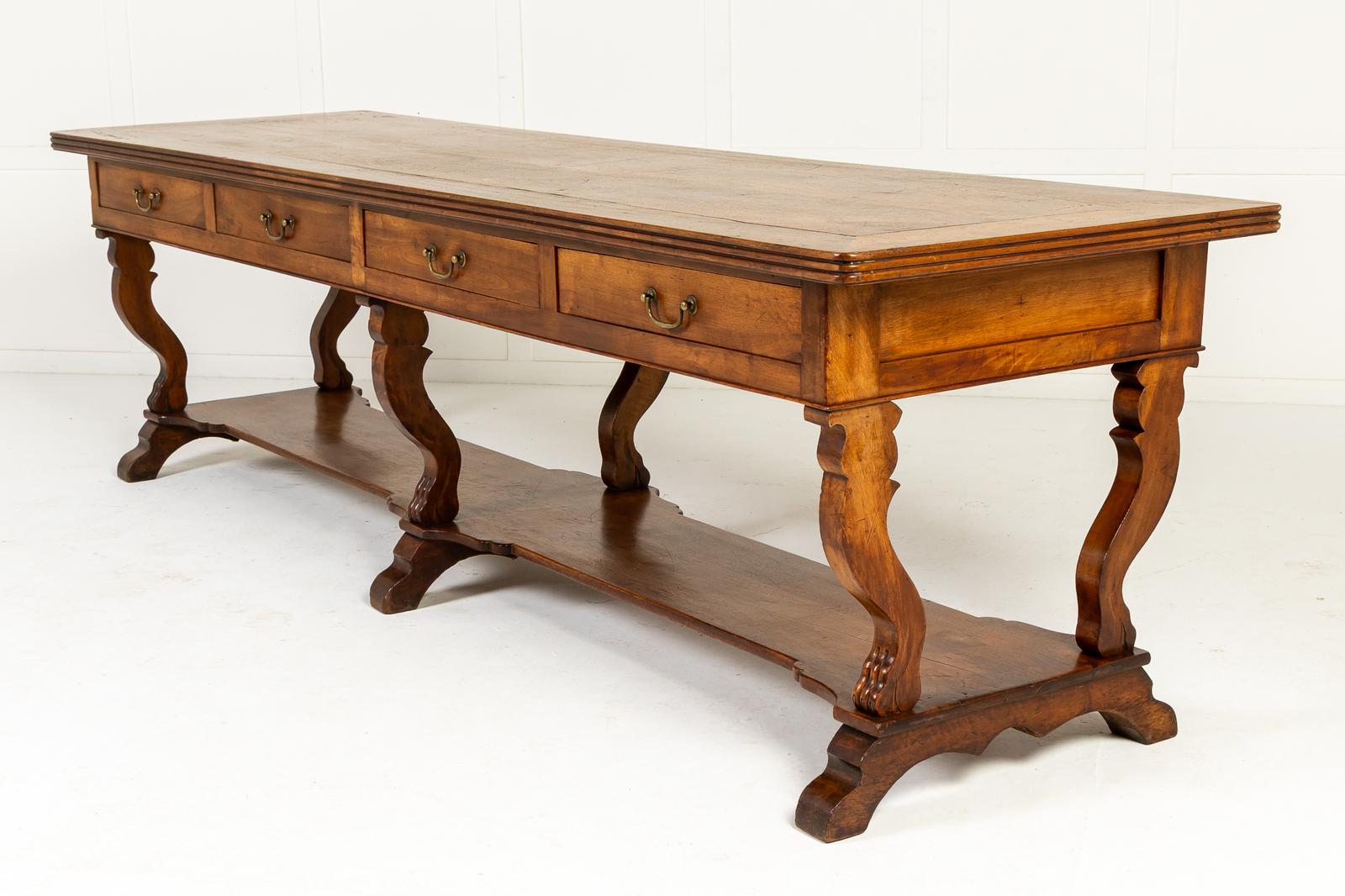 Large 19th Century Italian Walnut Drapers Table (1 of 13)