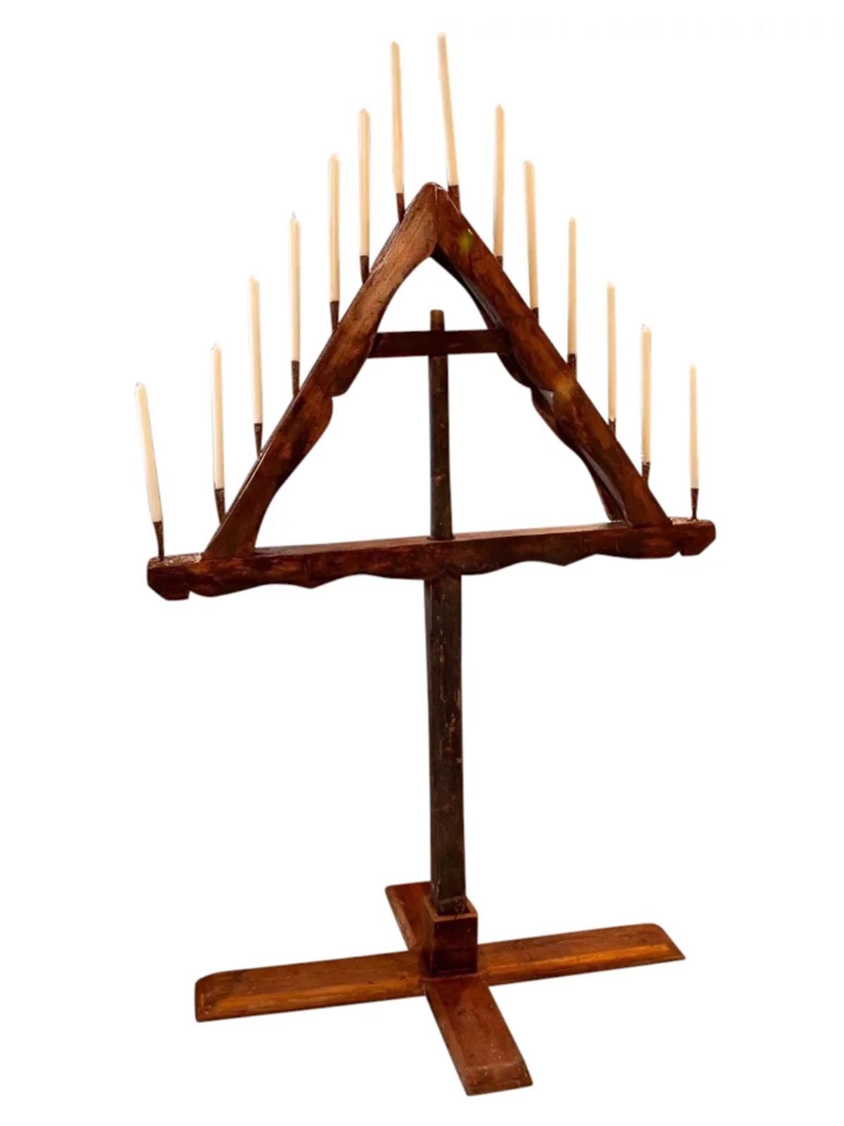 Wooden Candleholder From 18th Century Spanish Church (1 of 10)