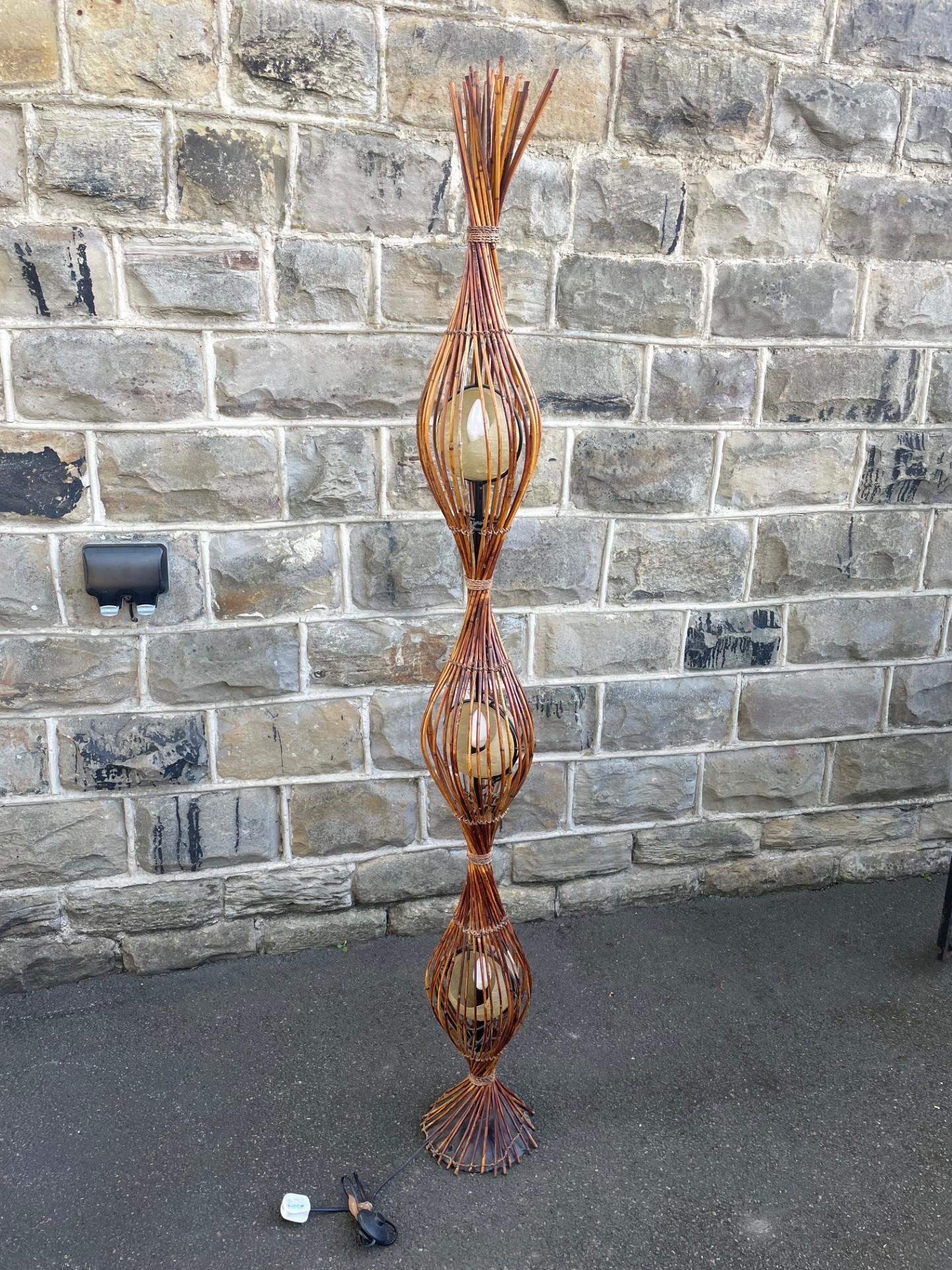 Unusual Mid Century Bamboo Floor Lamp (1 of 9)