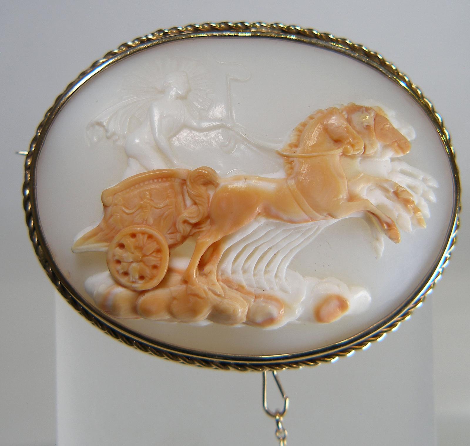 Helios - The Greek Sun God - Cameo & Gold Brooch (1 of 3) Helios - The Greek Sun God - Cameo & Gold Brooch (1 of 3)