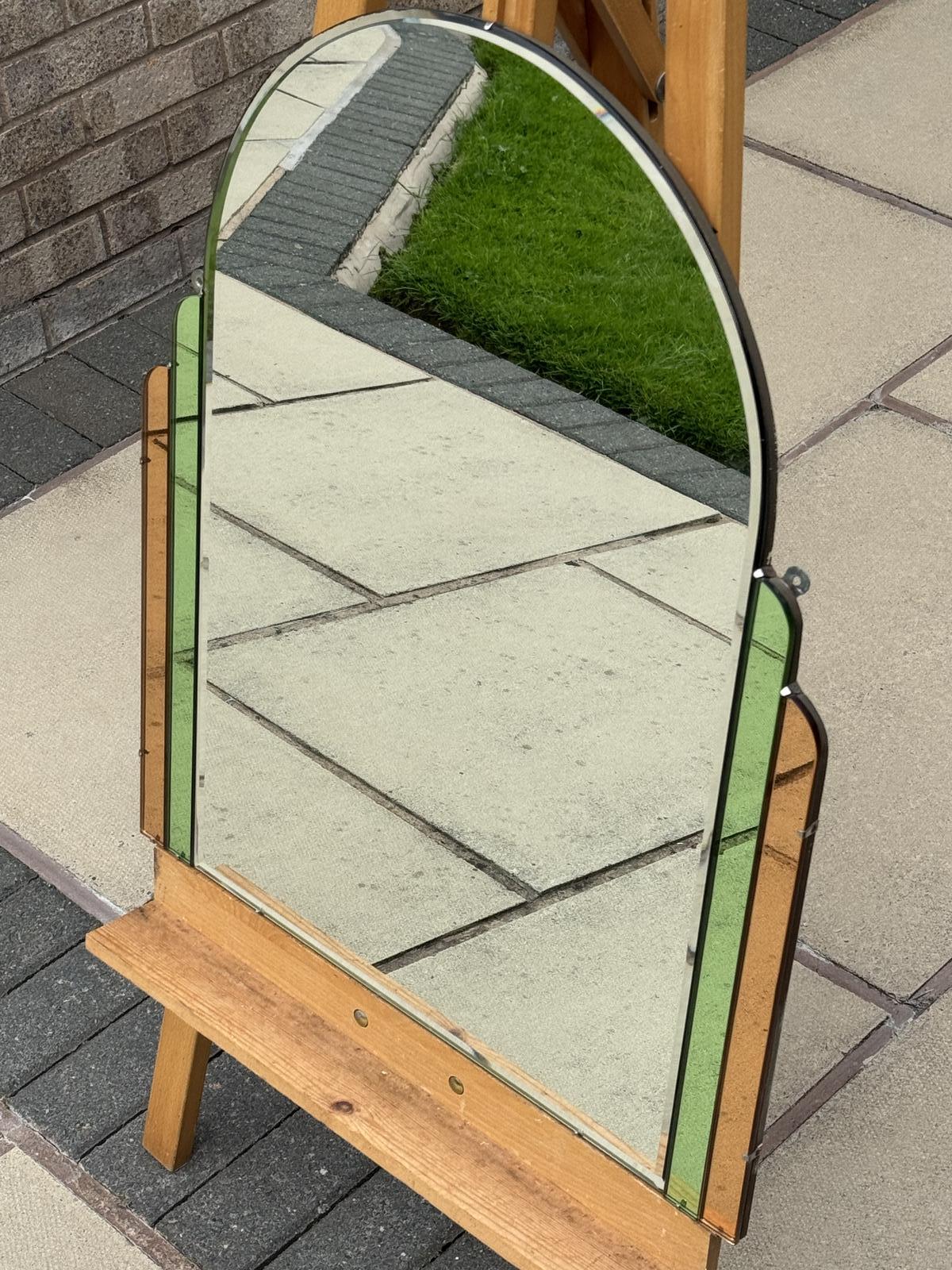 Domed Topped Tri-colour Deco Mirror (1 of 4)