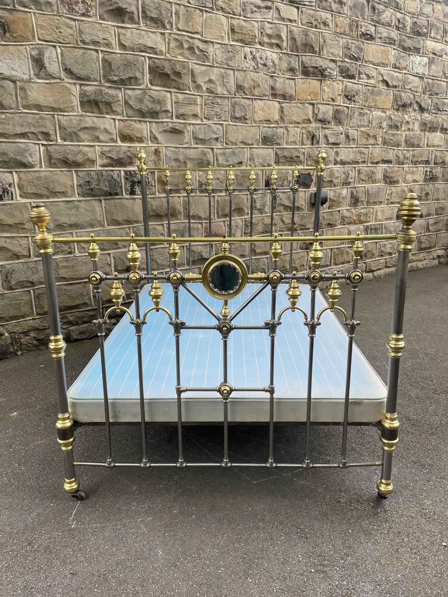 Antique Brass & Polished Cast Iron Double Bed (1 of 12)