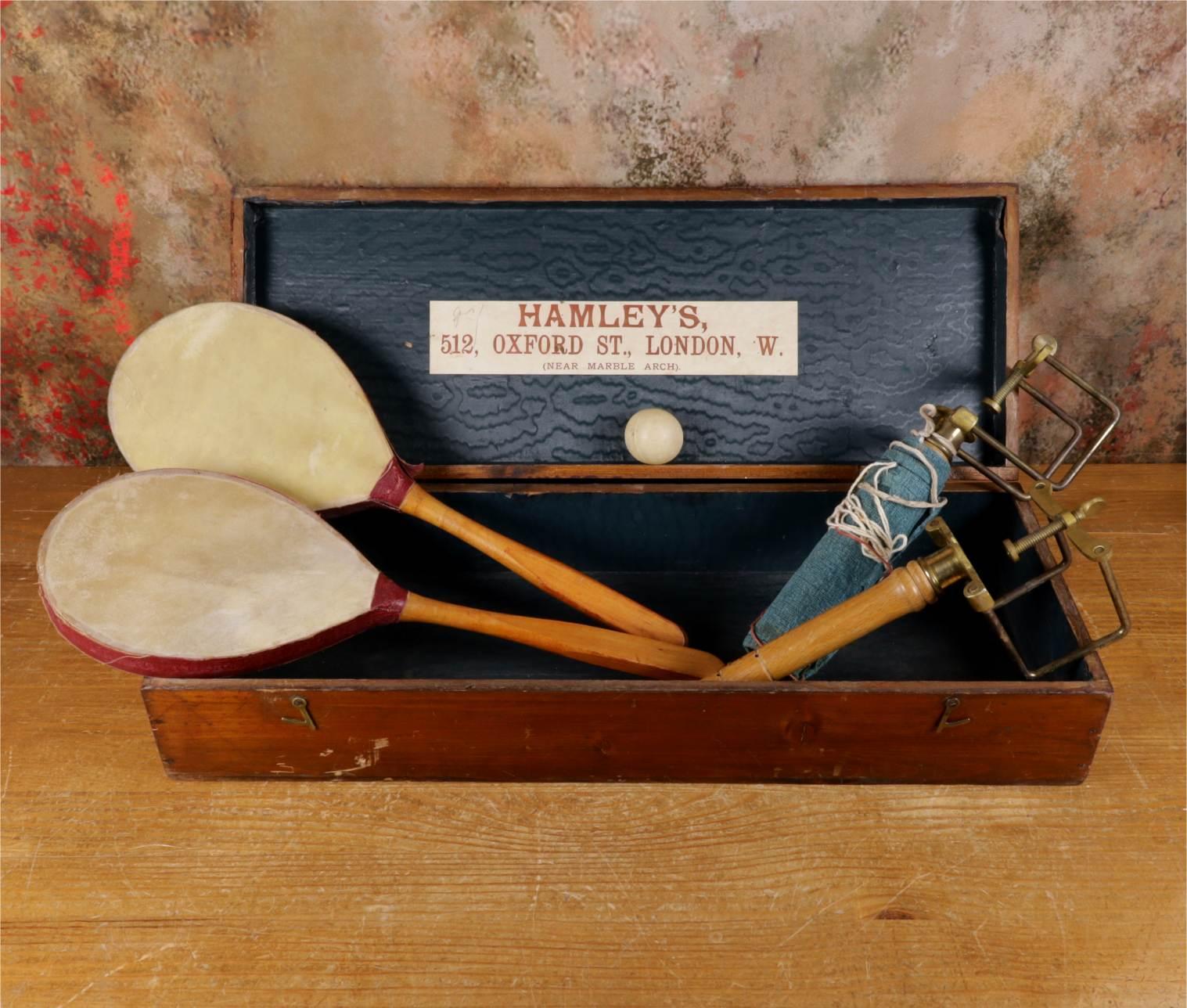 Boxed Ping Pong Table Tennis Set - Jaques & Hamleys Gossima c.1900 (1 of 24) Boxed Ping Pong Table Tennis Set - Jaques & Hamleys Gossima c.1900 (1 of 24)
