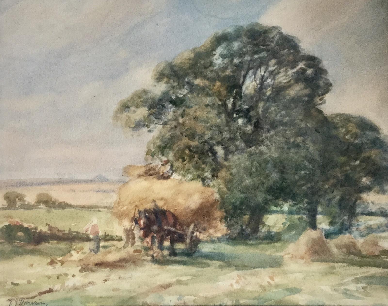 David Thomas Robertson Watercolour - Harvest Time (1 of 2)