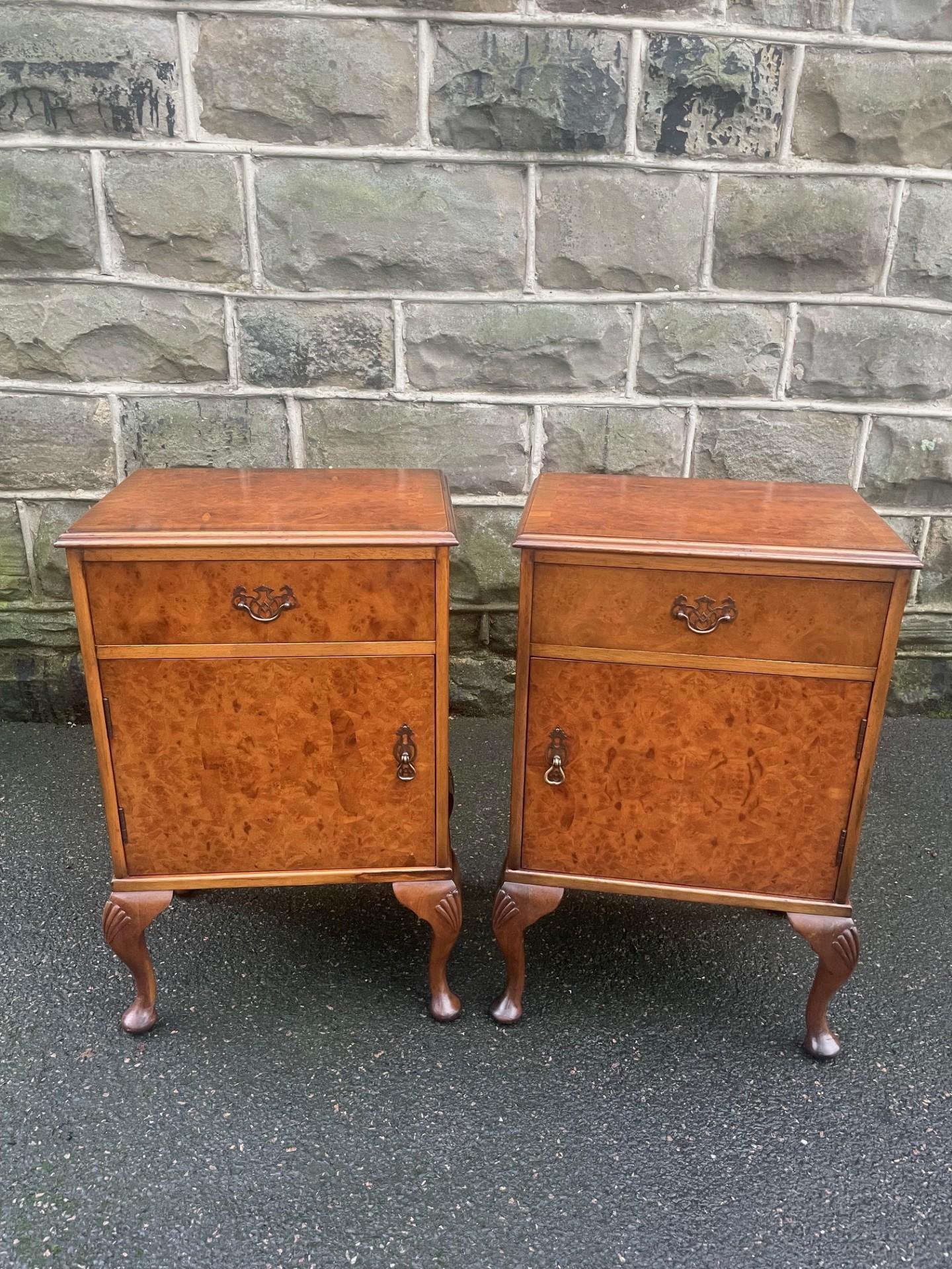 Pair of Antique Burr Walnut Bedside Cabinet (1 of 14) Pair of Antique Burr Walnut Bedside Cabinet (1 of 14)