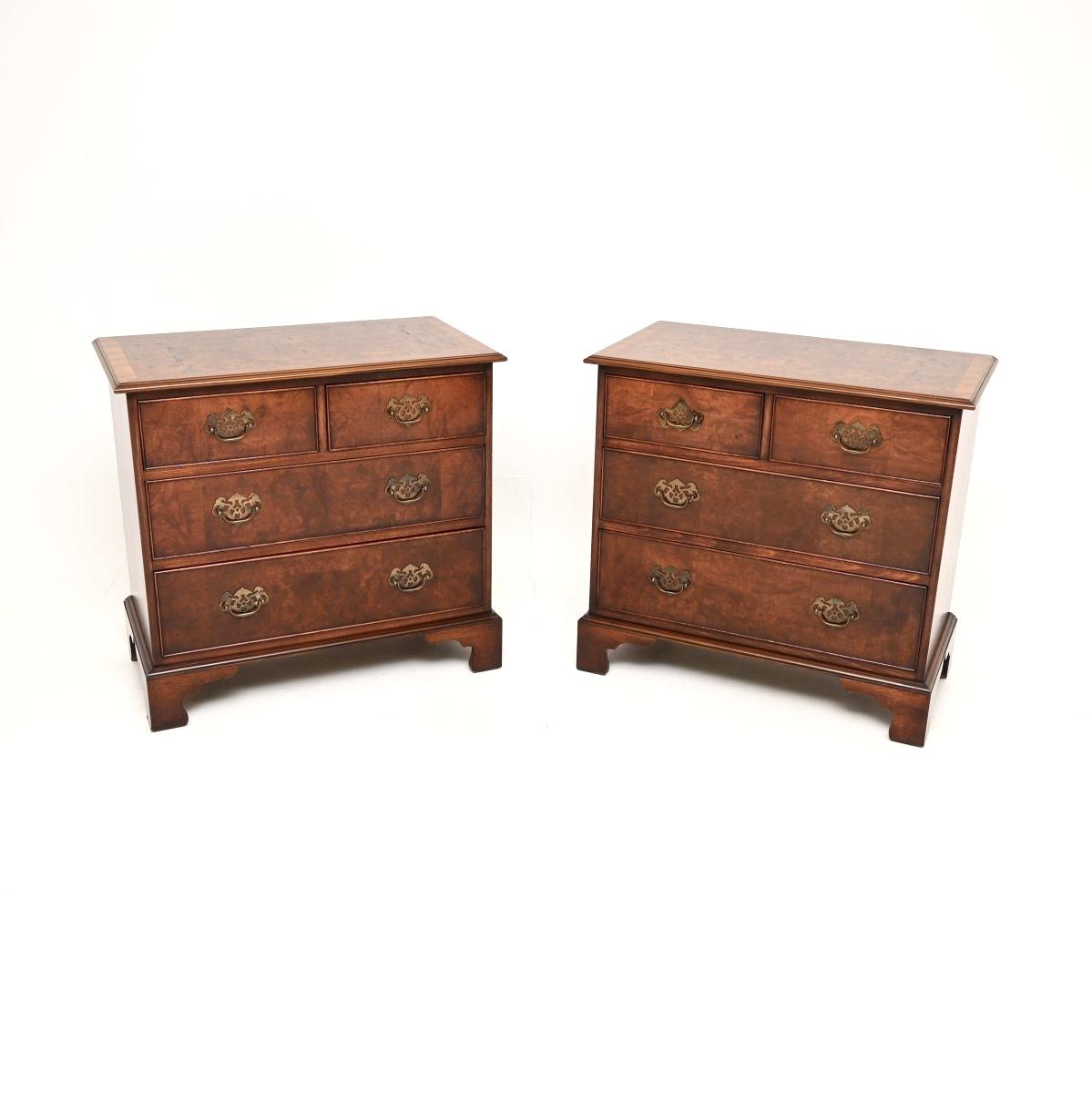 Pair of Burr Walnut Georgian Style Side Chests (1 of 10) Pair of Burr Walnut Georgian Style Side Chests (1 of 10)