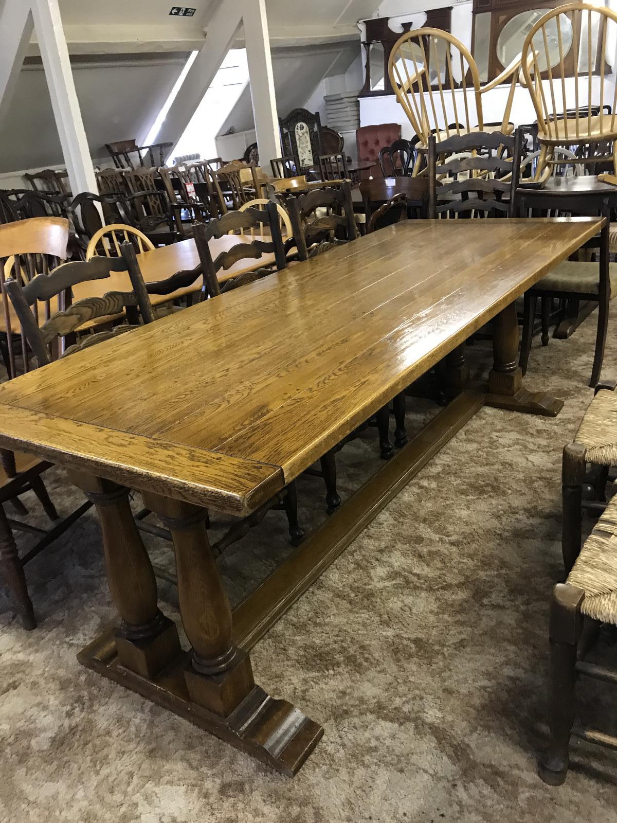 A Very Clean Oak Large Refectory Table (1 of 1)