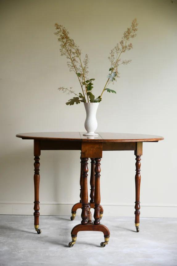 Antique Walnut Drop Leaf Table (1 of 12)